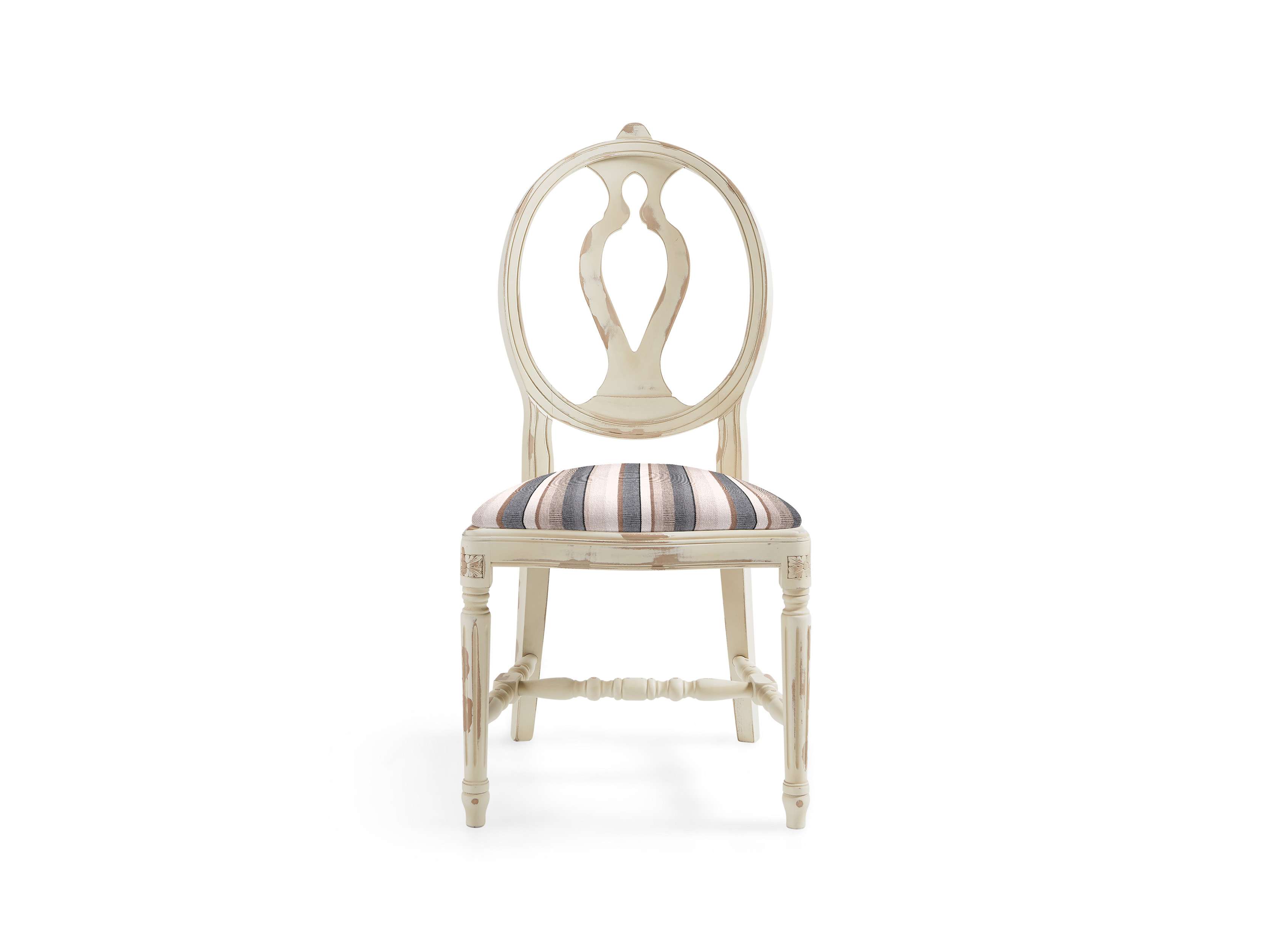 Cecilia 20" Dining Side Chair With Upholstered Seat In Gustavian Cream