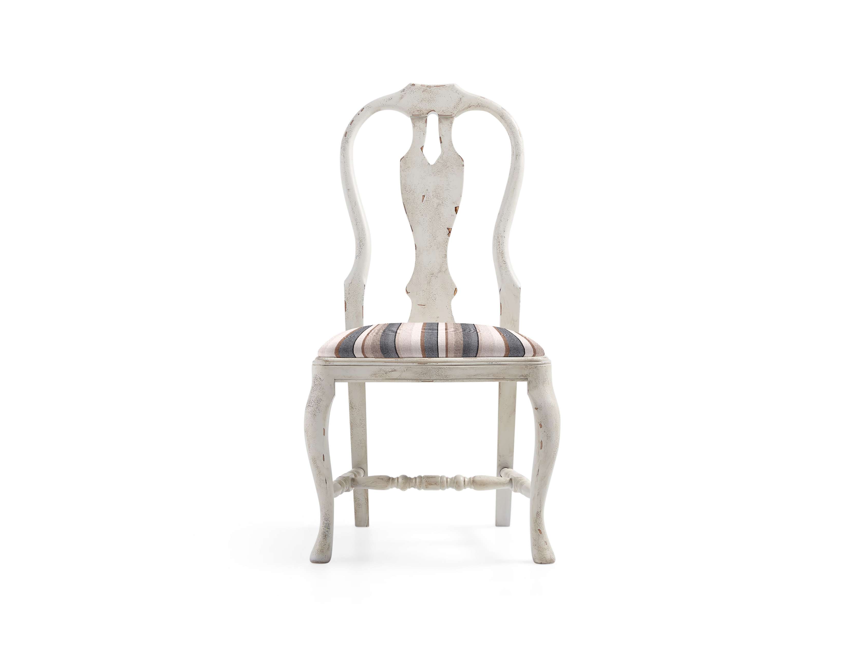 Regina 22" Bell'Arte Dining Side Chair with Upholstered Seat in Antico Bianco