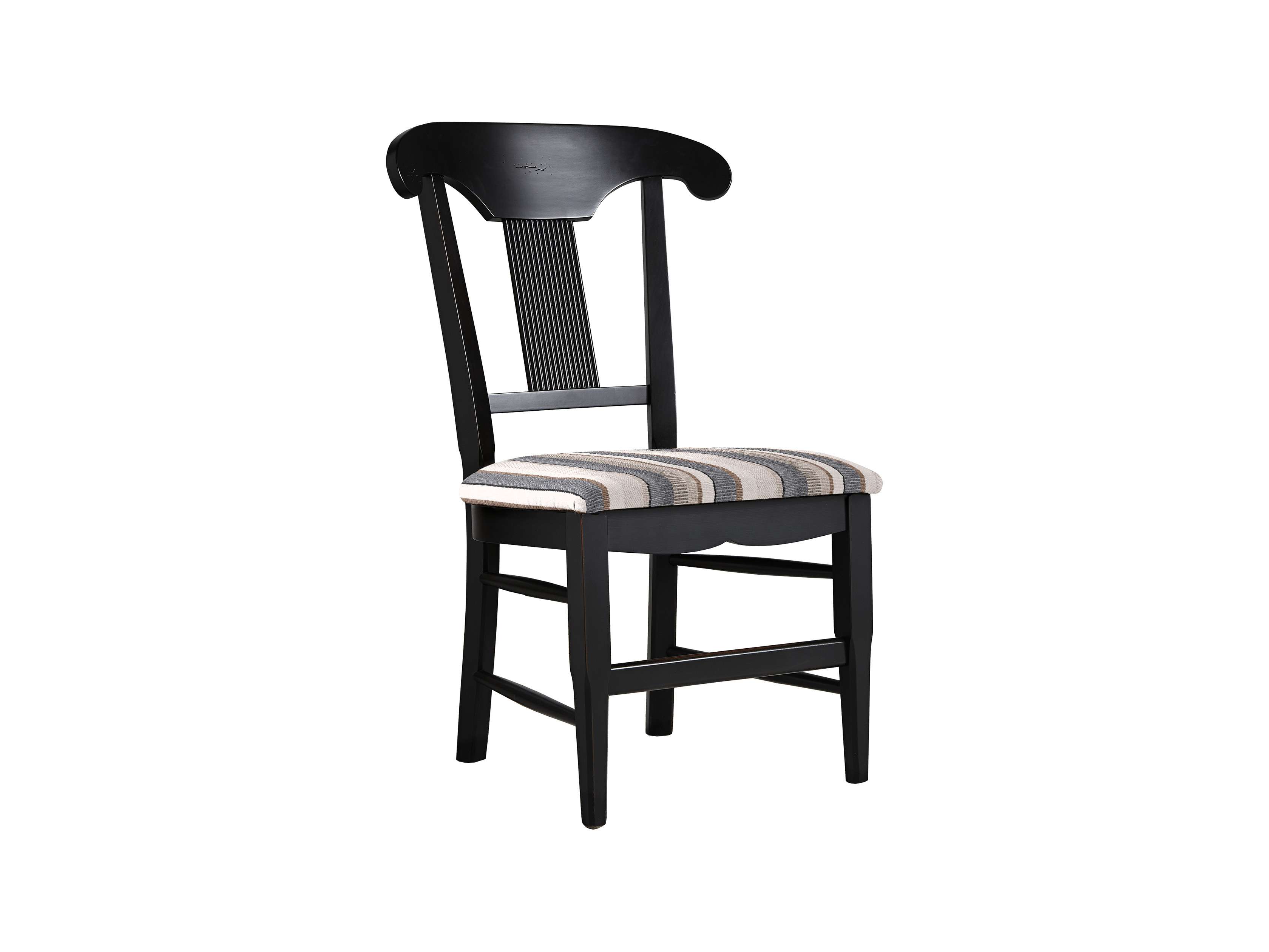 Tuscany 25" Dining Side Chair with Upholstered Seat in Rubbed Black, slide 1 of 5