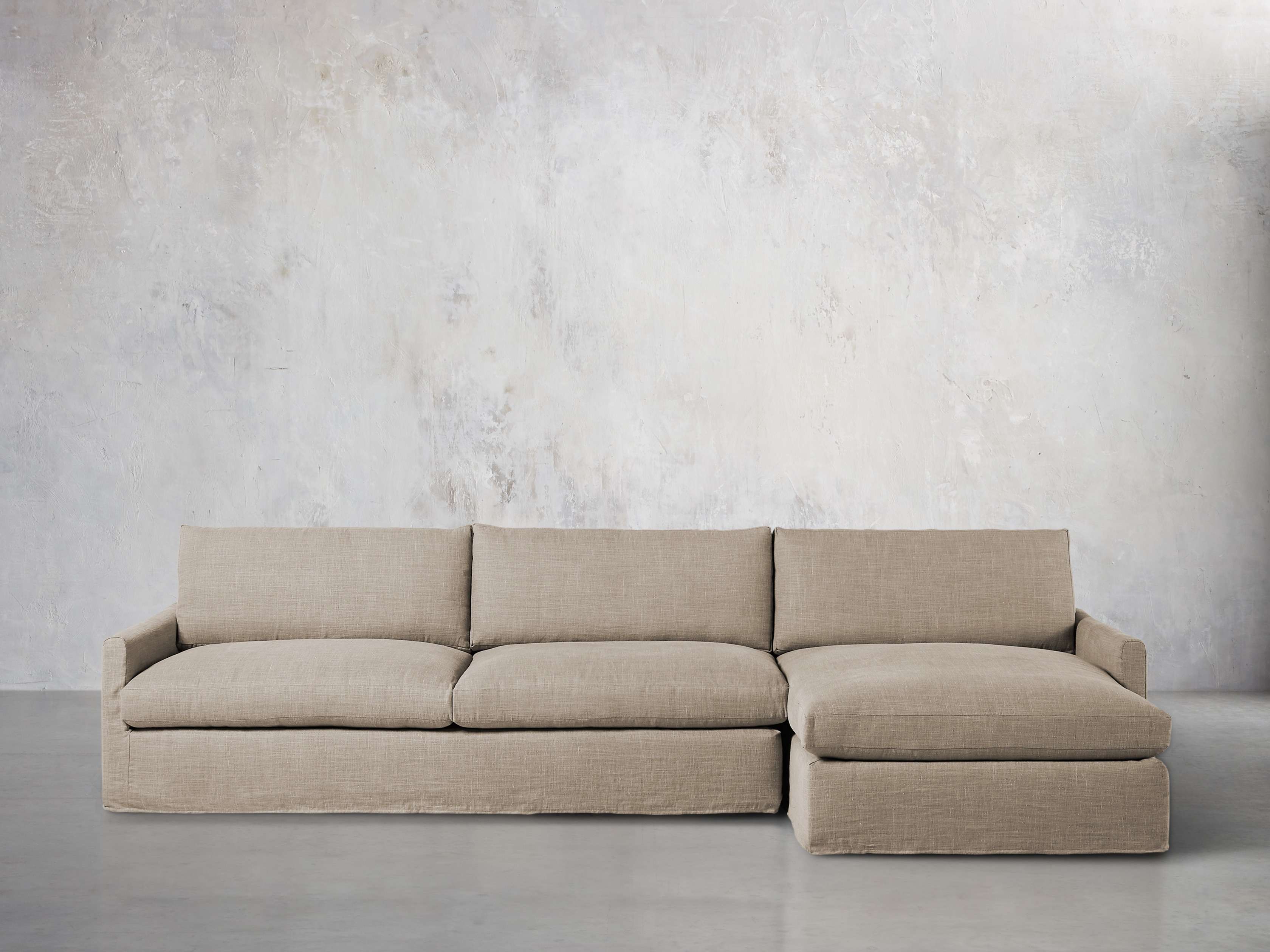 Kipton Slipcovered 139" Right Arm Two Piece Sectional, slide 1 of 9