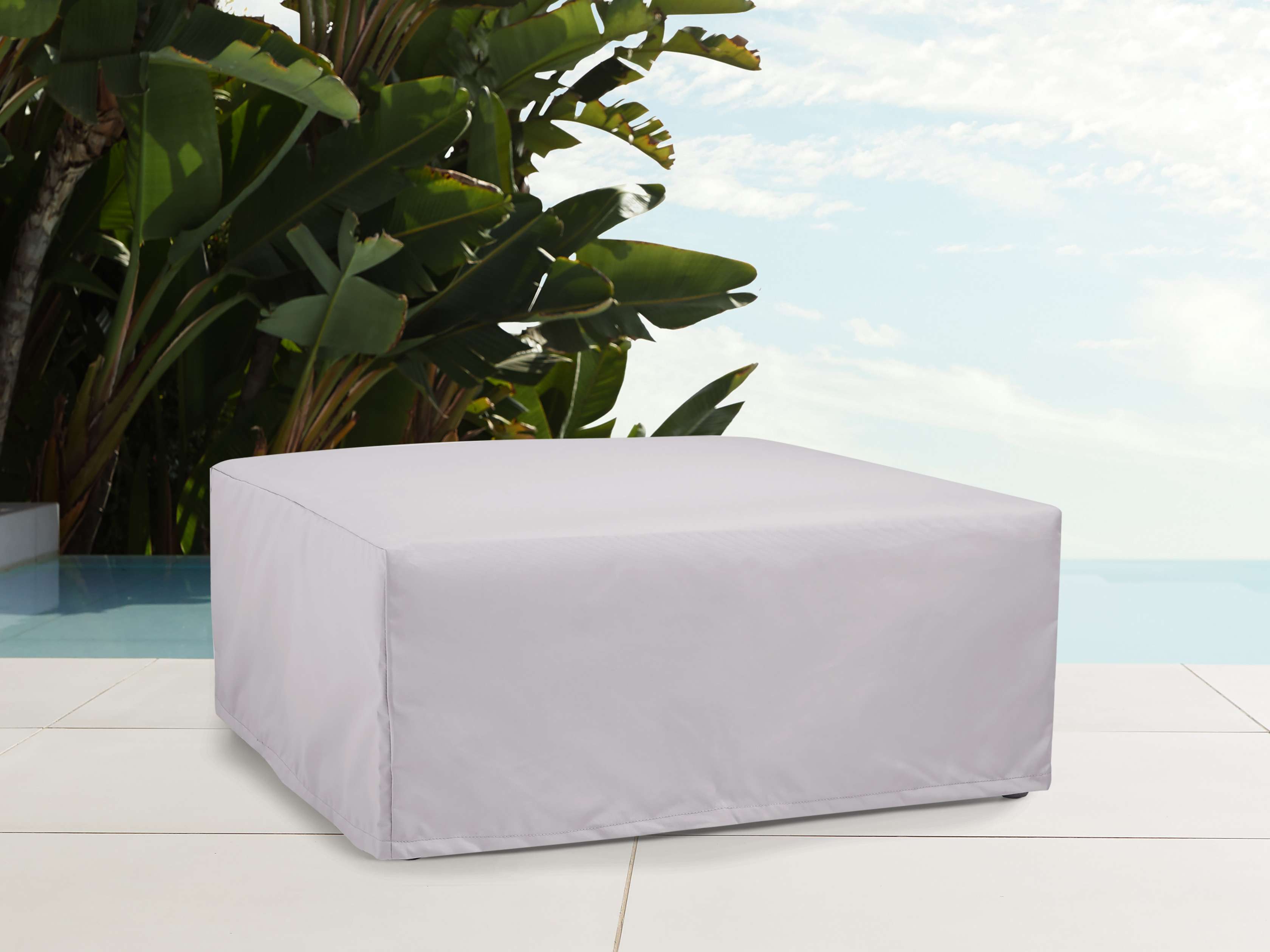 Outdoor 29" Square Concrete Propane Fire Pit Table Cover, slide 1 of 4