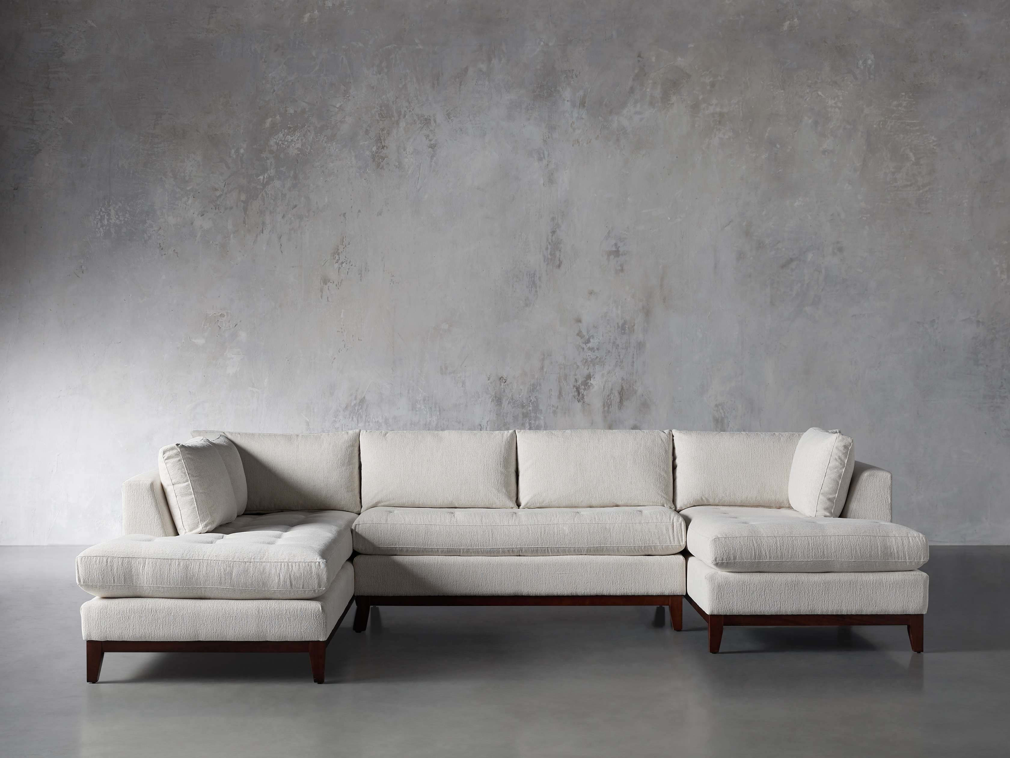 Bryden Upholstered 136" Left Arm Three Piece Daybed Sectional, slide 1 of 6