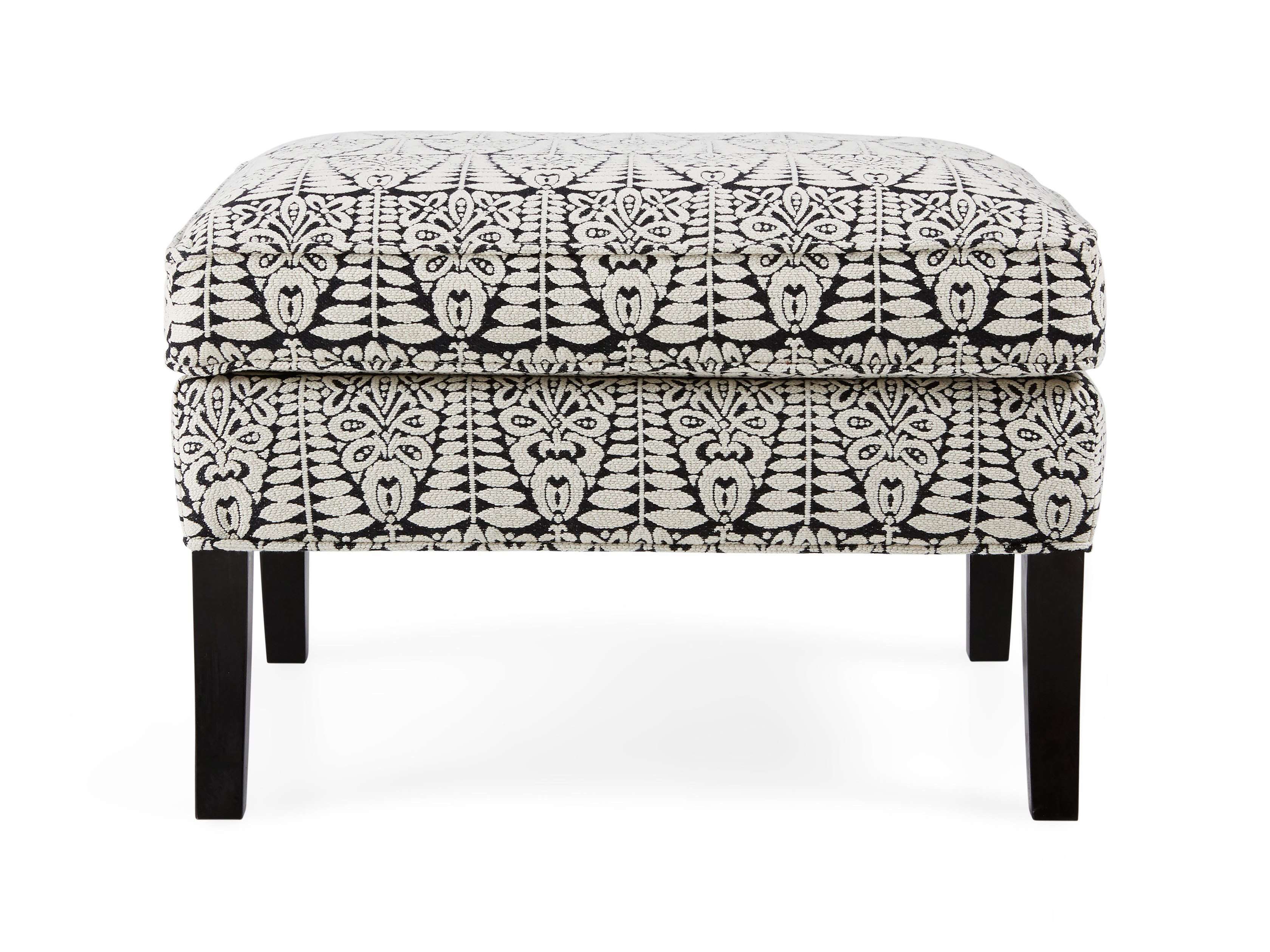 Dori Upholstered 27" Ottoman in Mattese Tuxedo