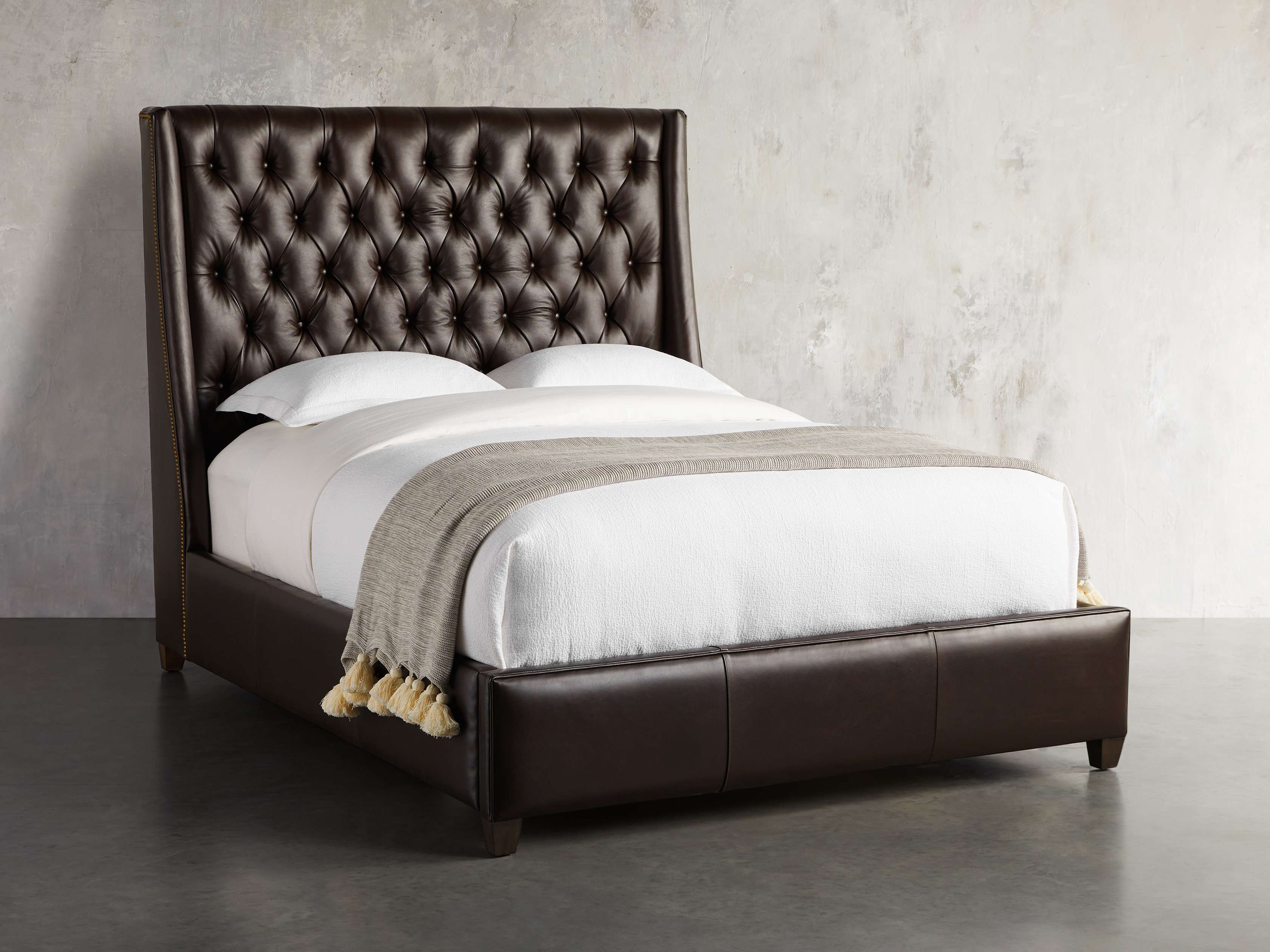 Devereaux Leather Tufted Bed Arhaus