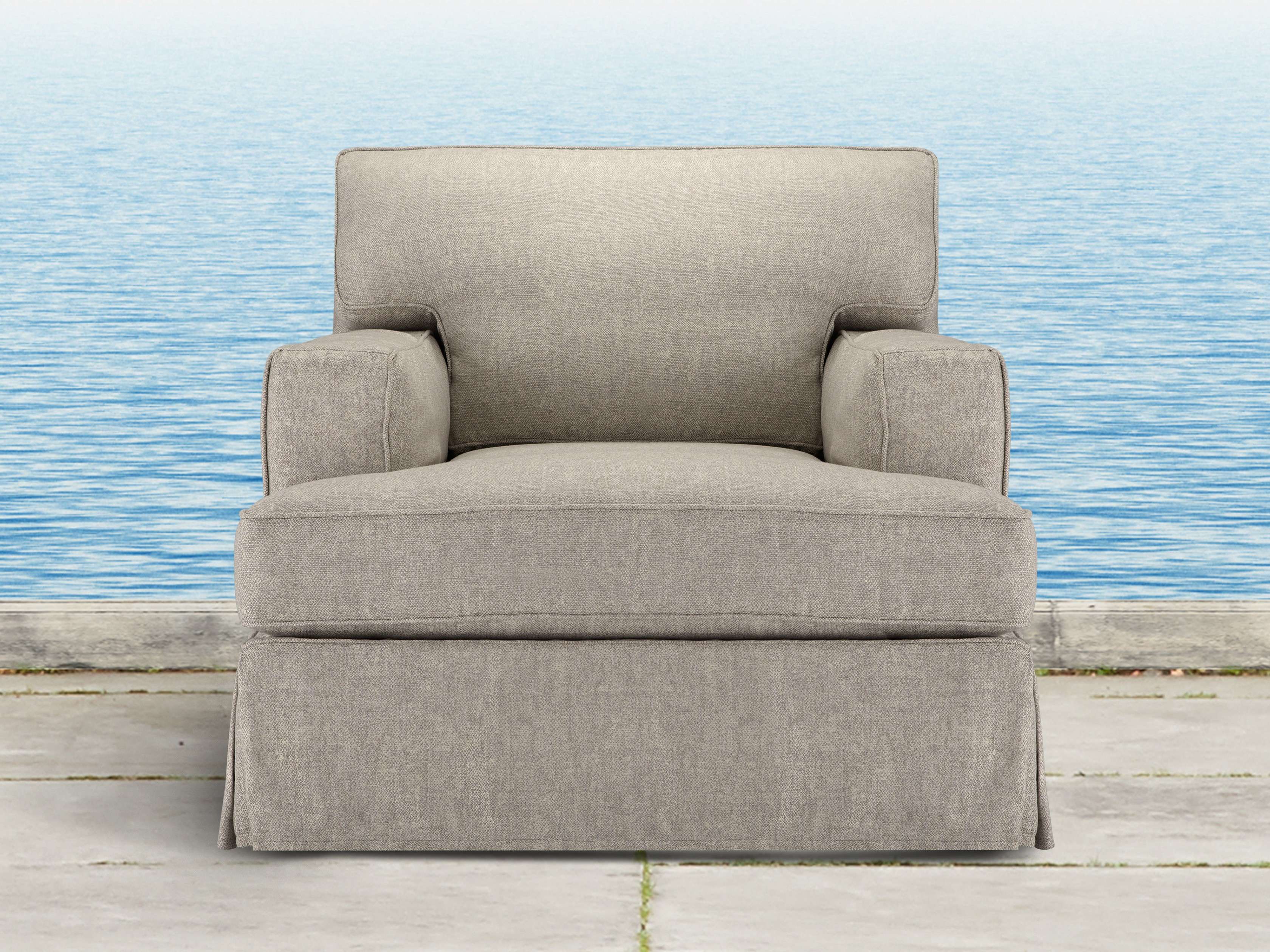Dune Outdoor Slipcovered 39" Swivel Chair