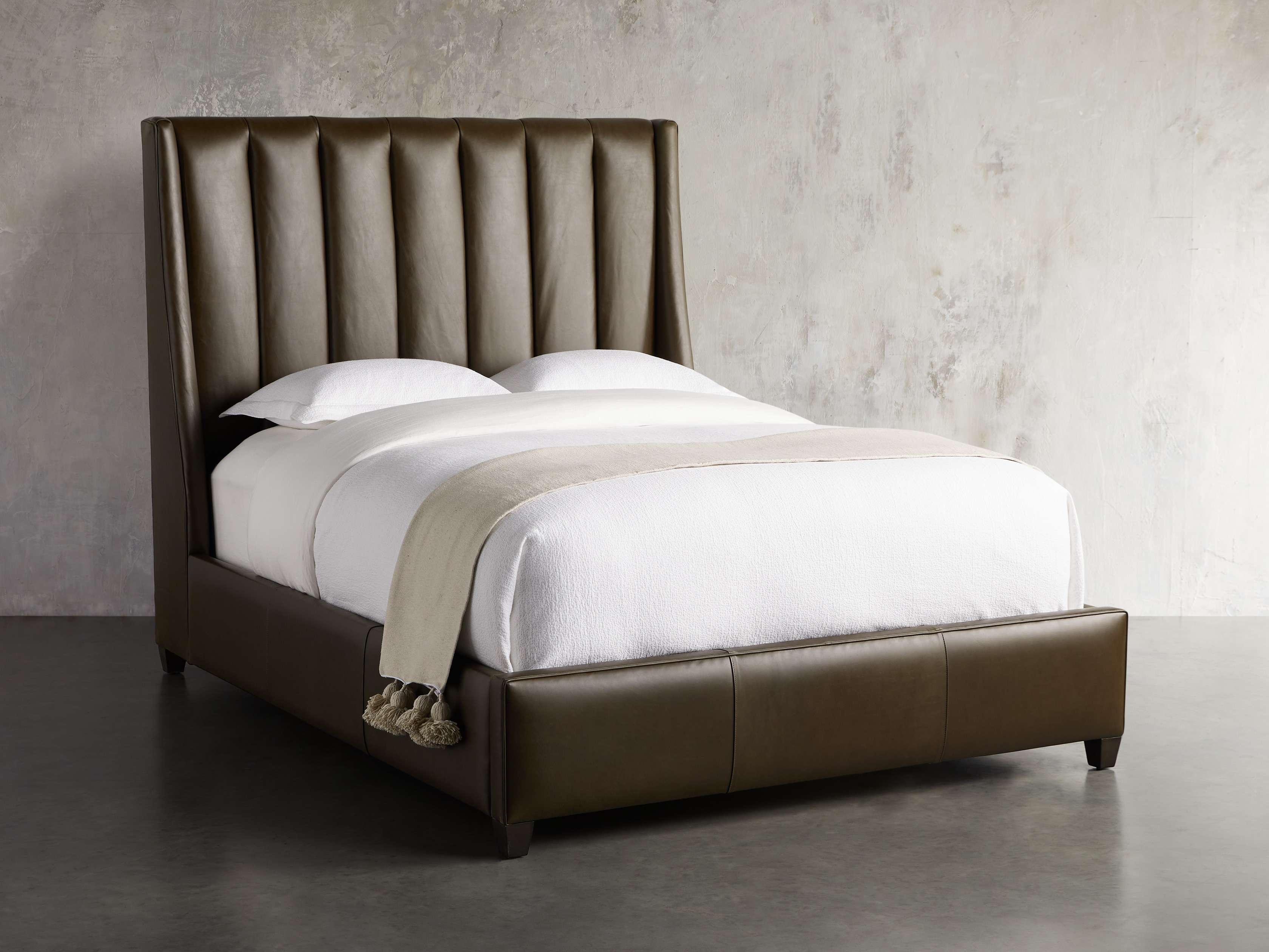 Hayworth Leather 63" Queen Bed, slide 1 of 7