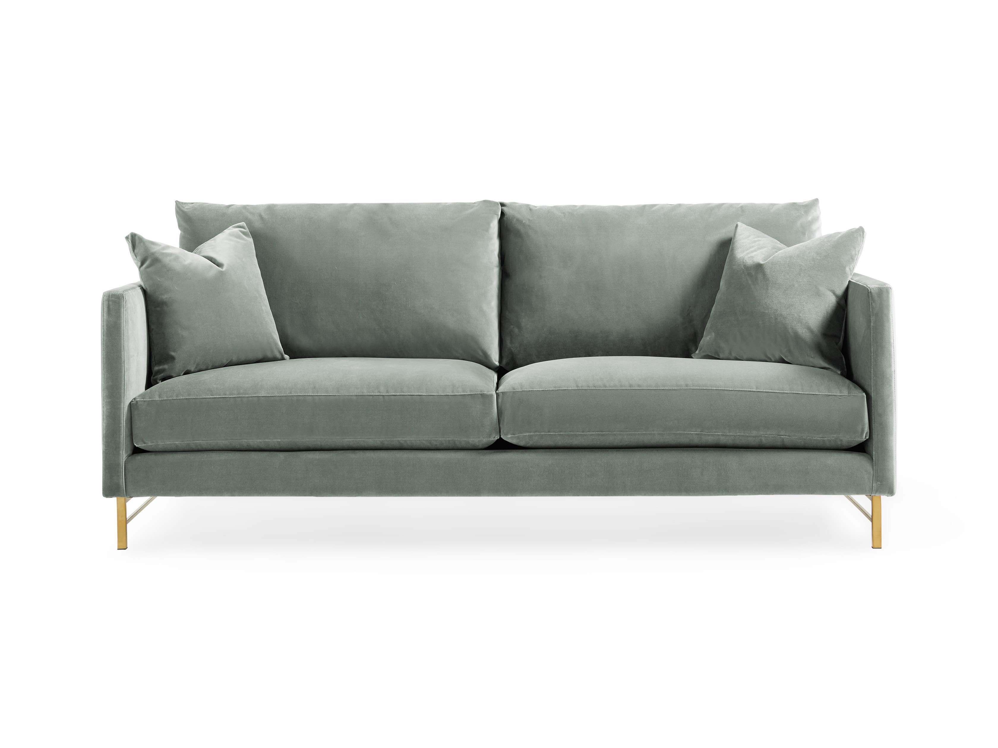 Hayden 88" Upholstered Satin Brass Sofa