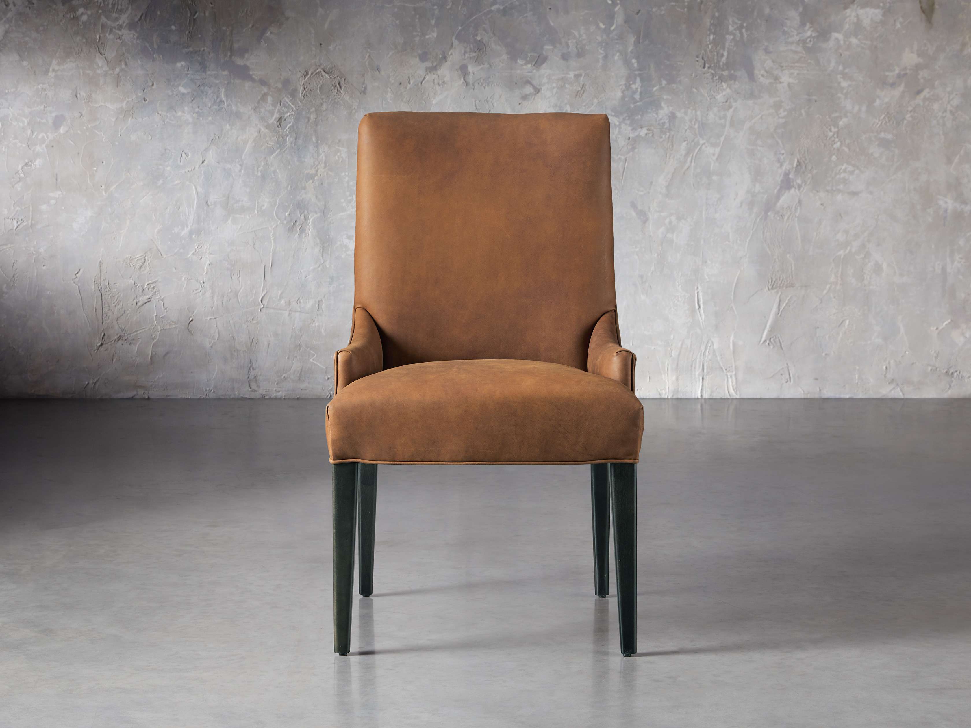 Rhen Leather Dining Side Chair, slide 1 of 8