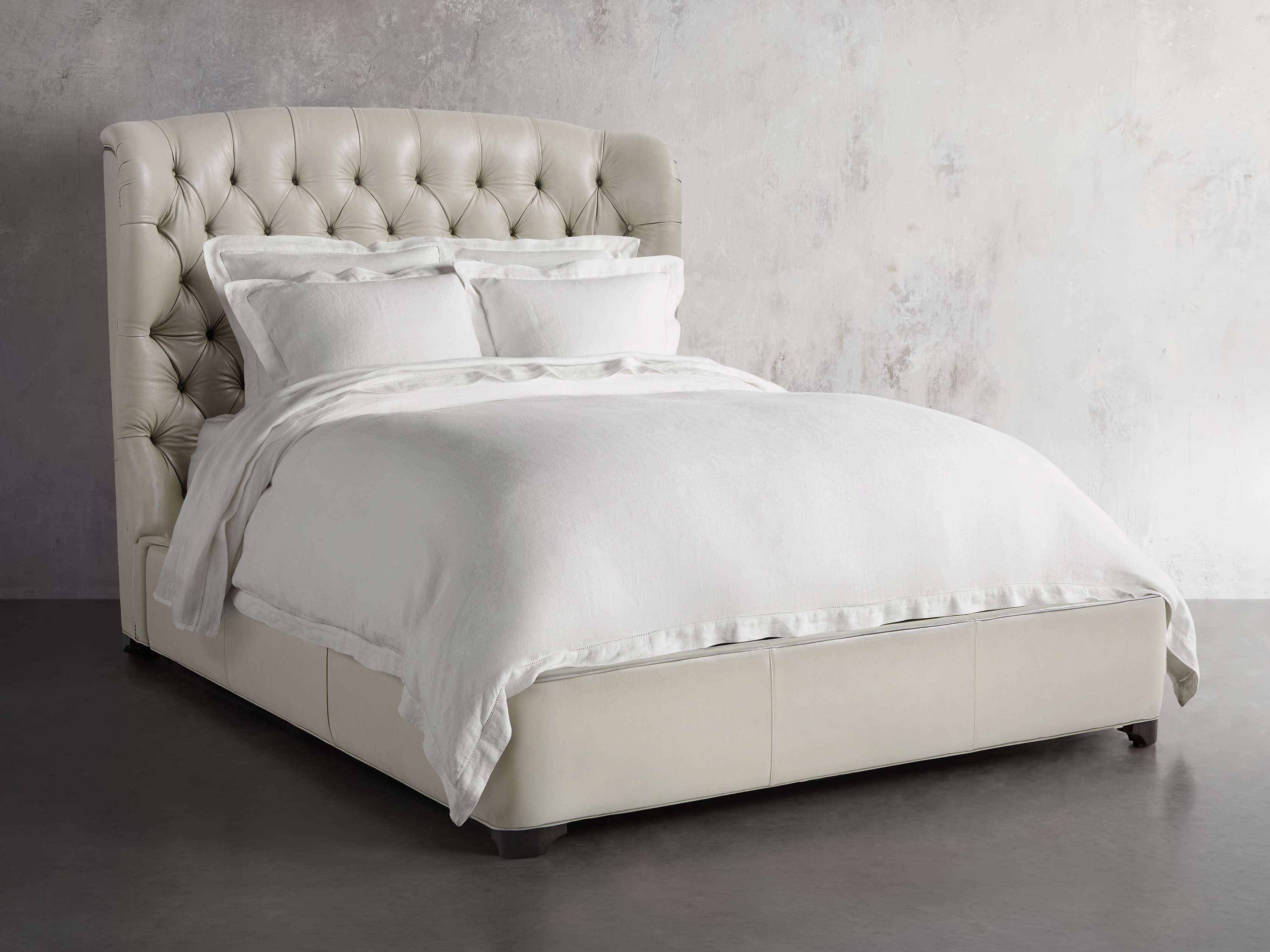 Mariah Leather 64" Queen Bed, slide 1 of 6