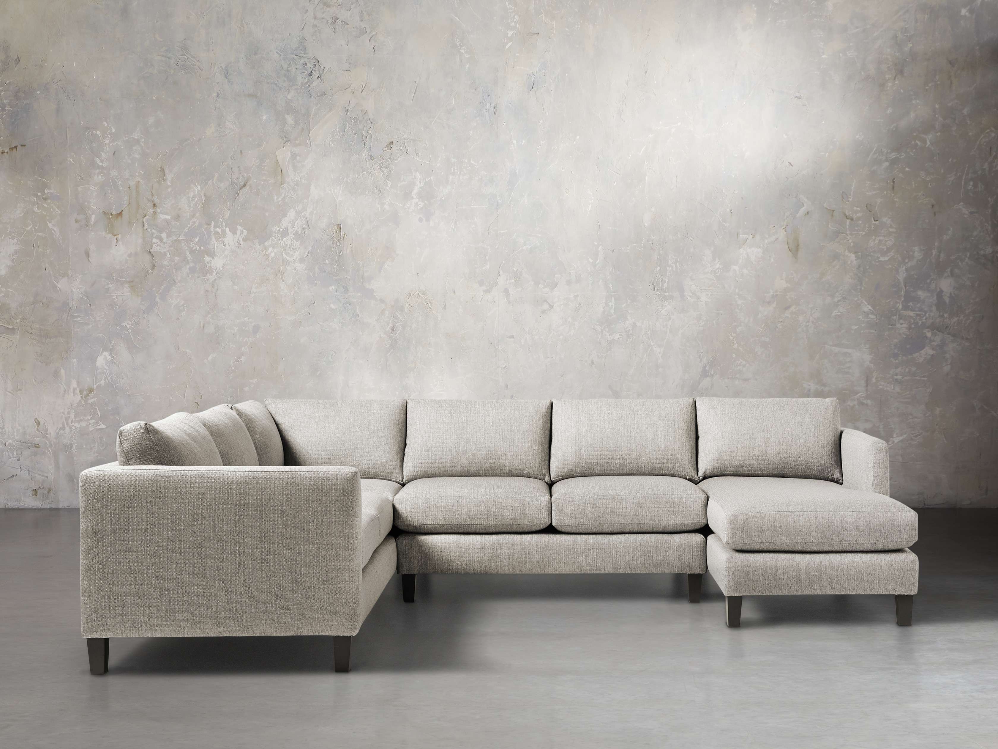 Taylor 124" Upholstered Three Piece Reverse Sectional, slide 1 of 5