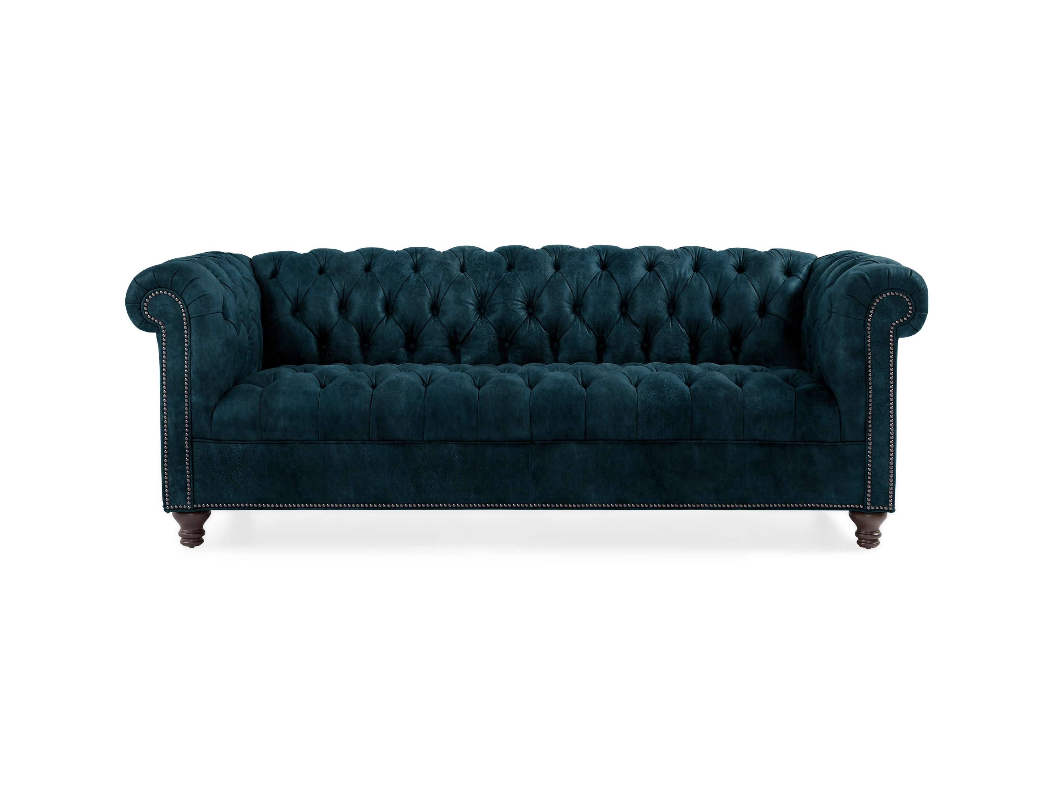 Berwick 88" Leather Tufted Sofa