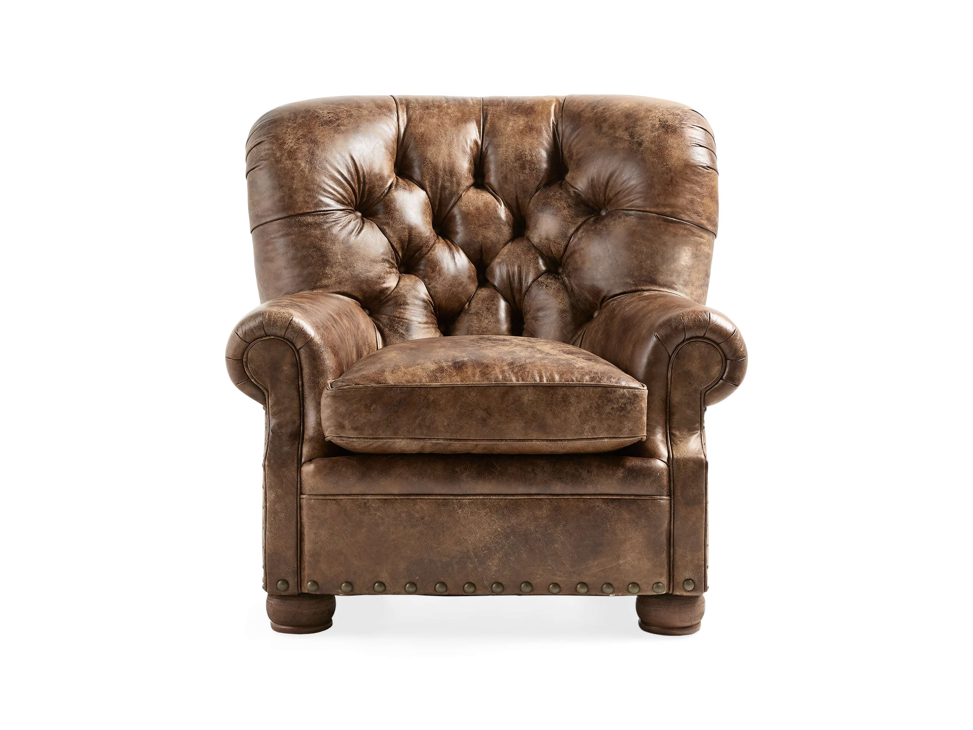 Beacon 41" Leather Tufted Chair, slide 1 of 7