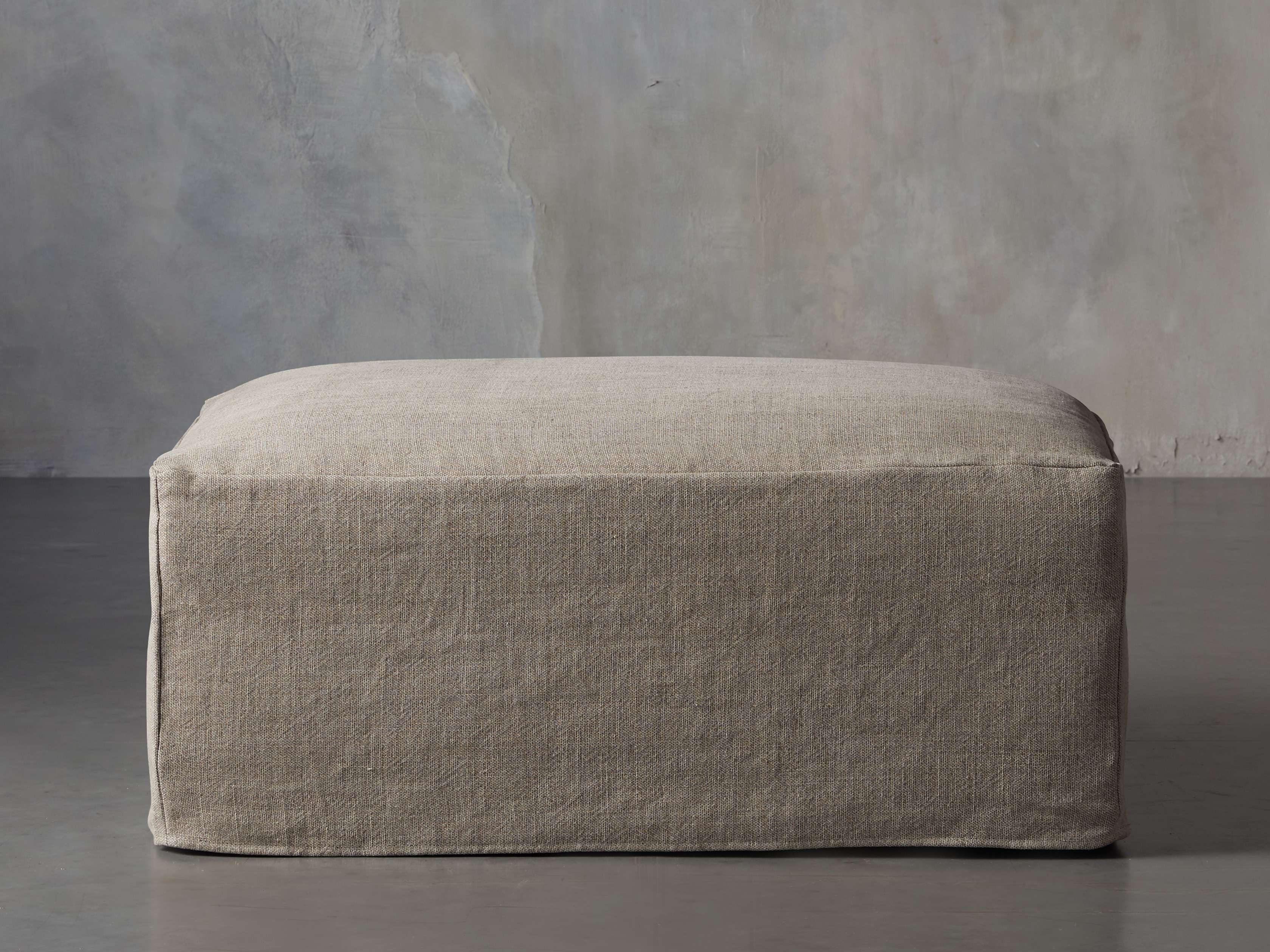 Kipton Petite Slipcovered 42" Ottoman, slide 1 of 8