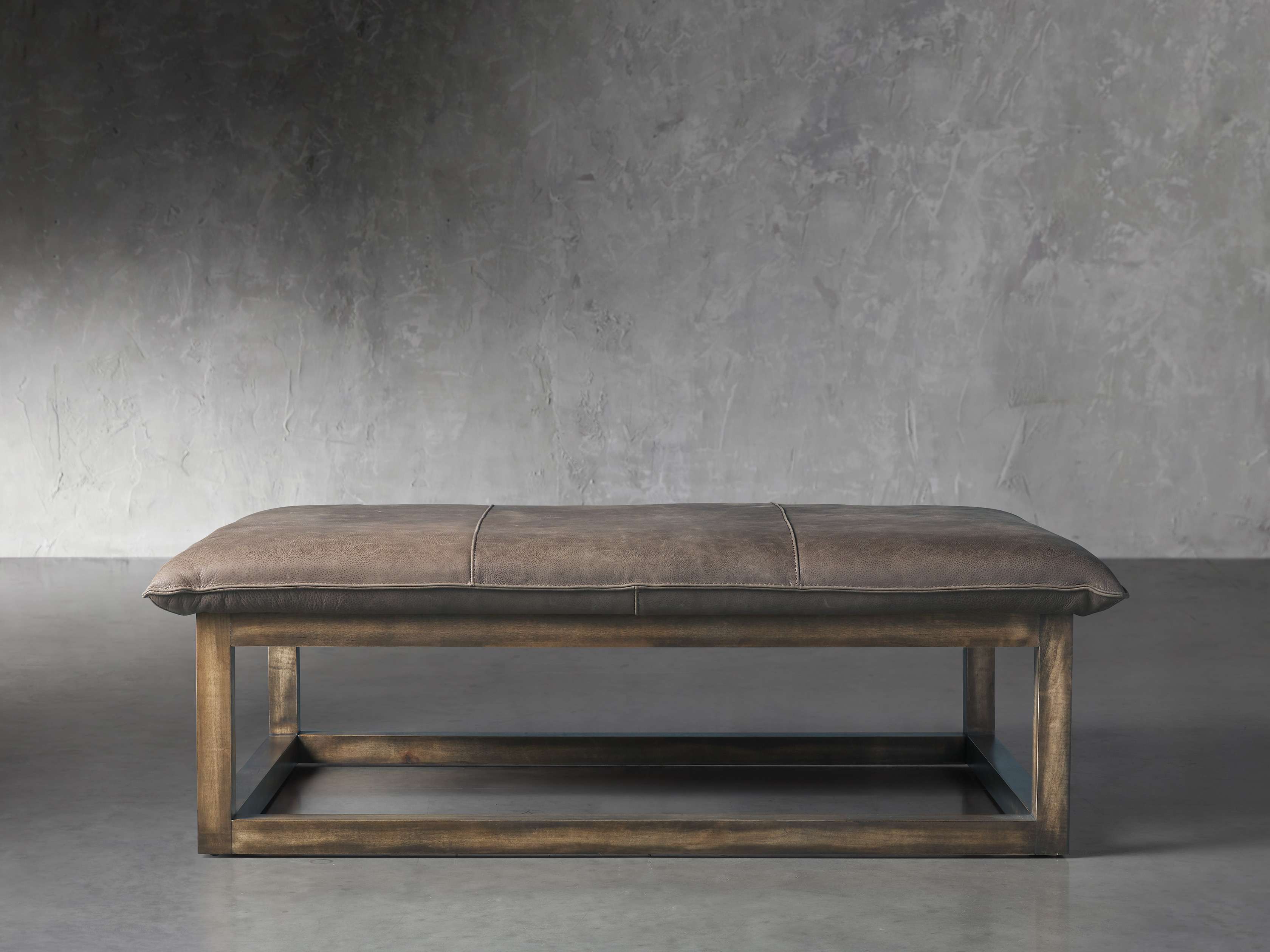 Ranch Leather 56" Rectangle Ottoman, slide 1 of 6