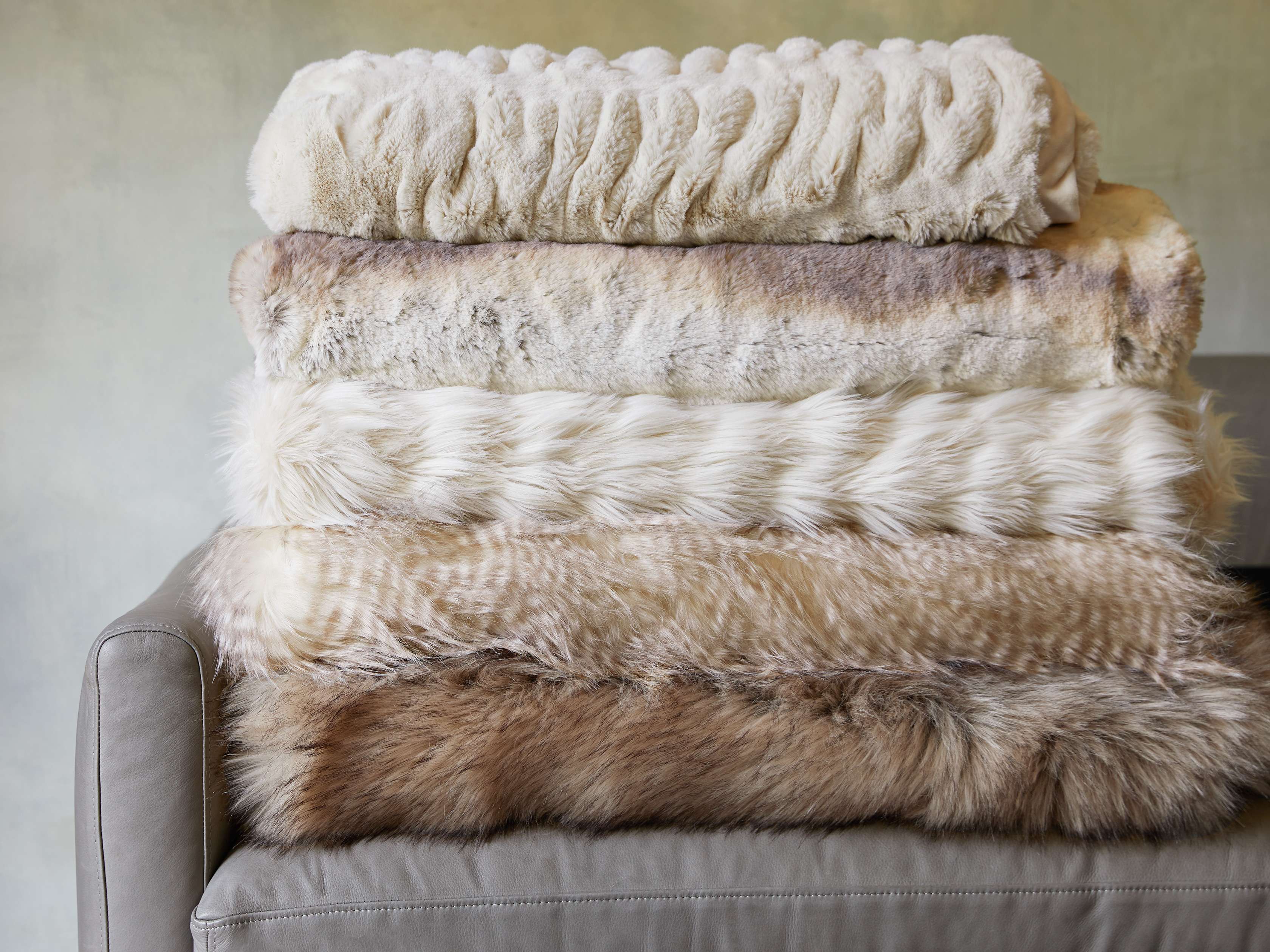 Faux Fur Feather Throw