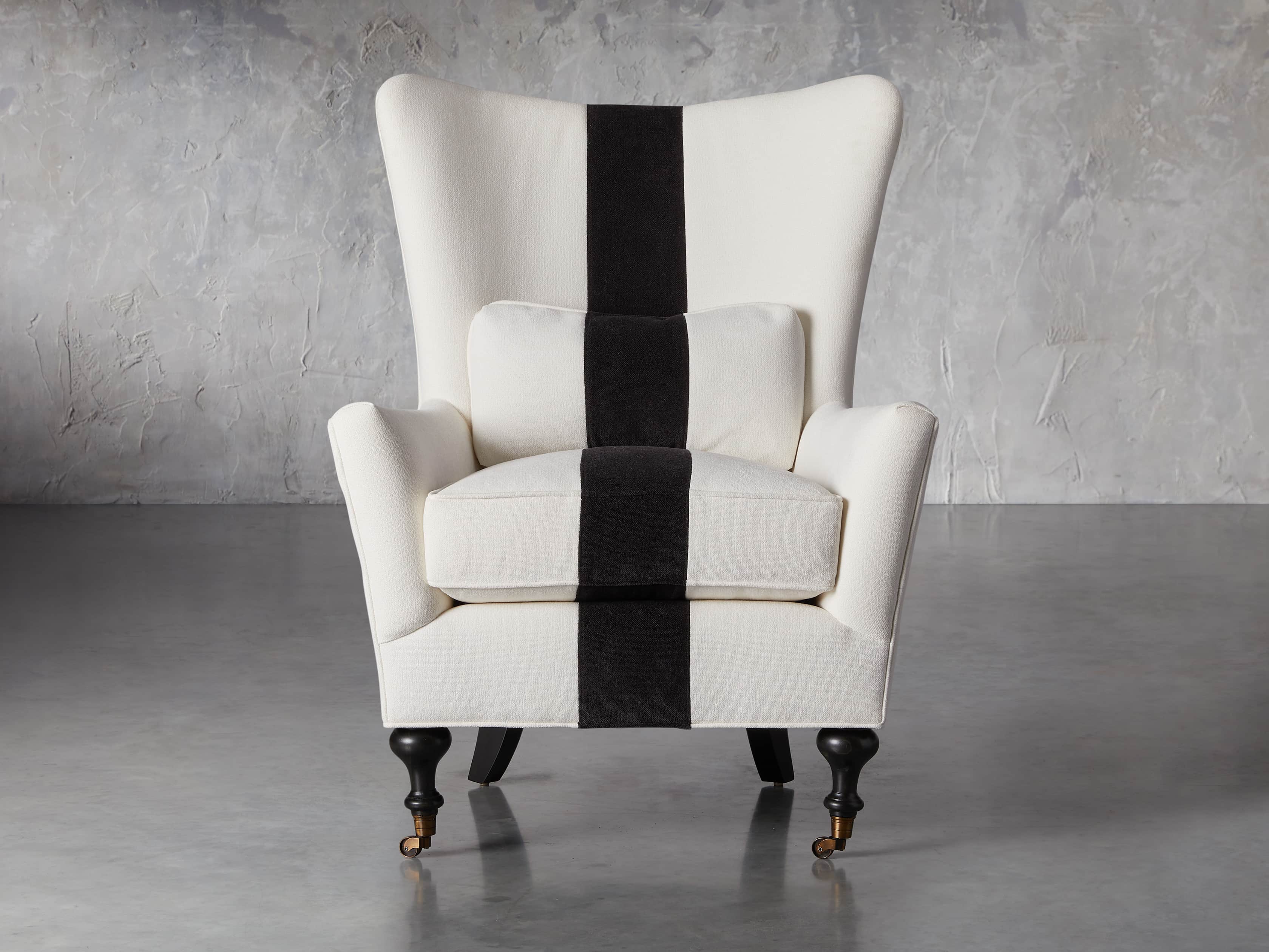 Rio Upholstered 35" Chair with Contrast Stripe, slide 1 of 7