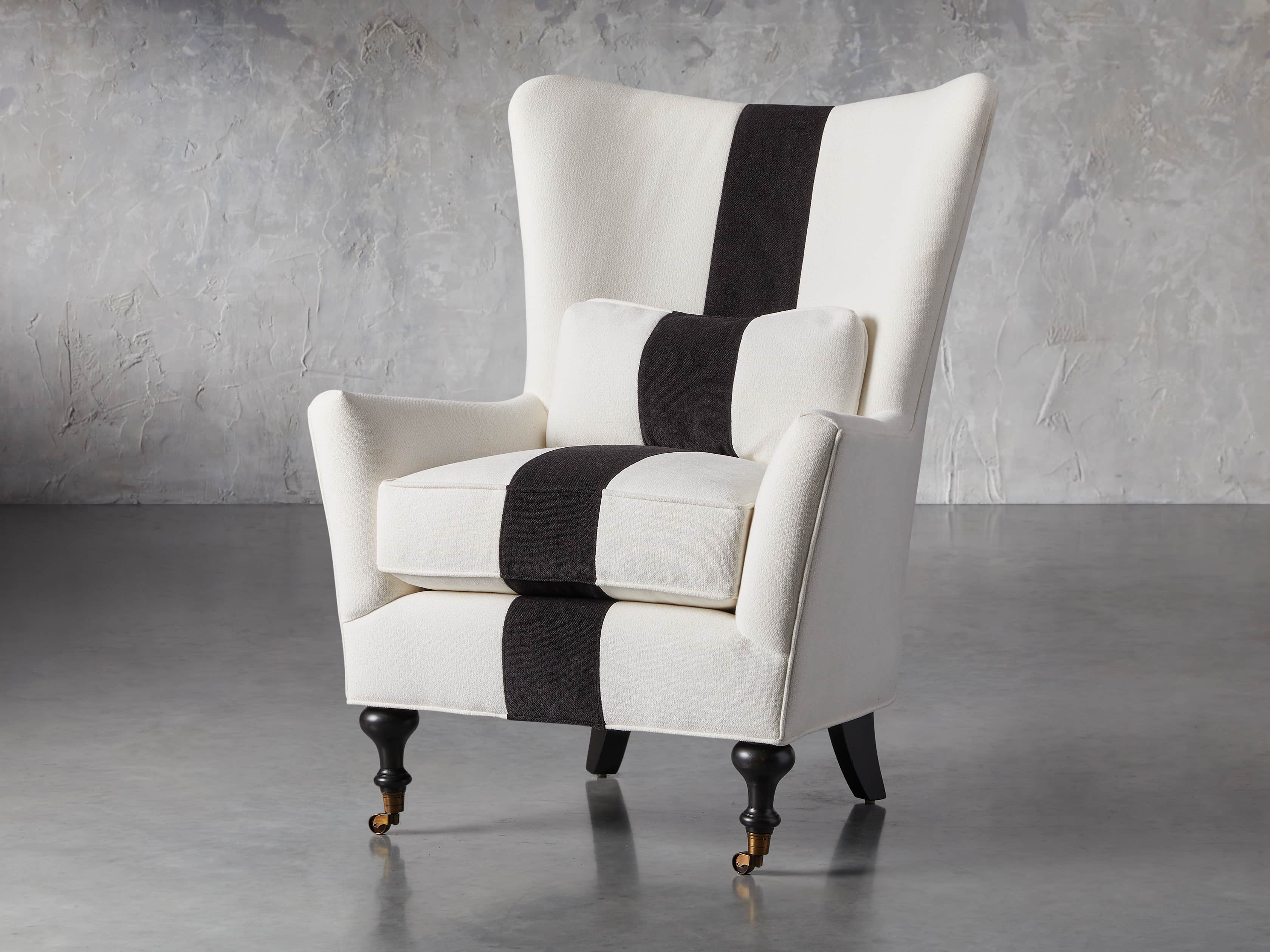 Rio Upholstered 35" Chair with Contrast Stripe, slide 2 of 7