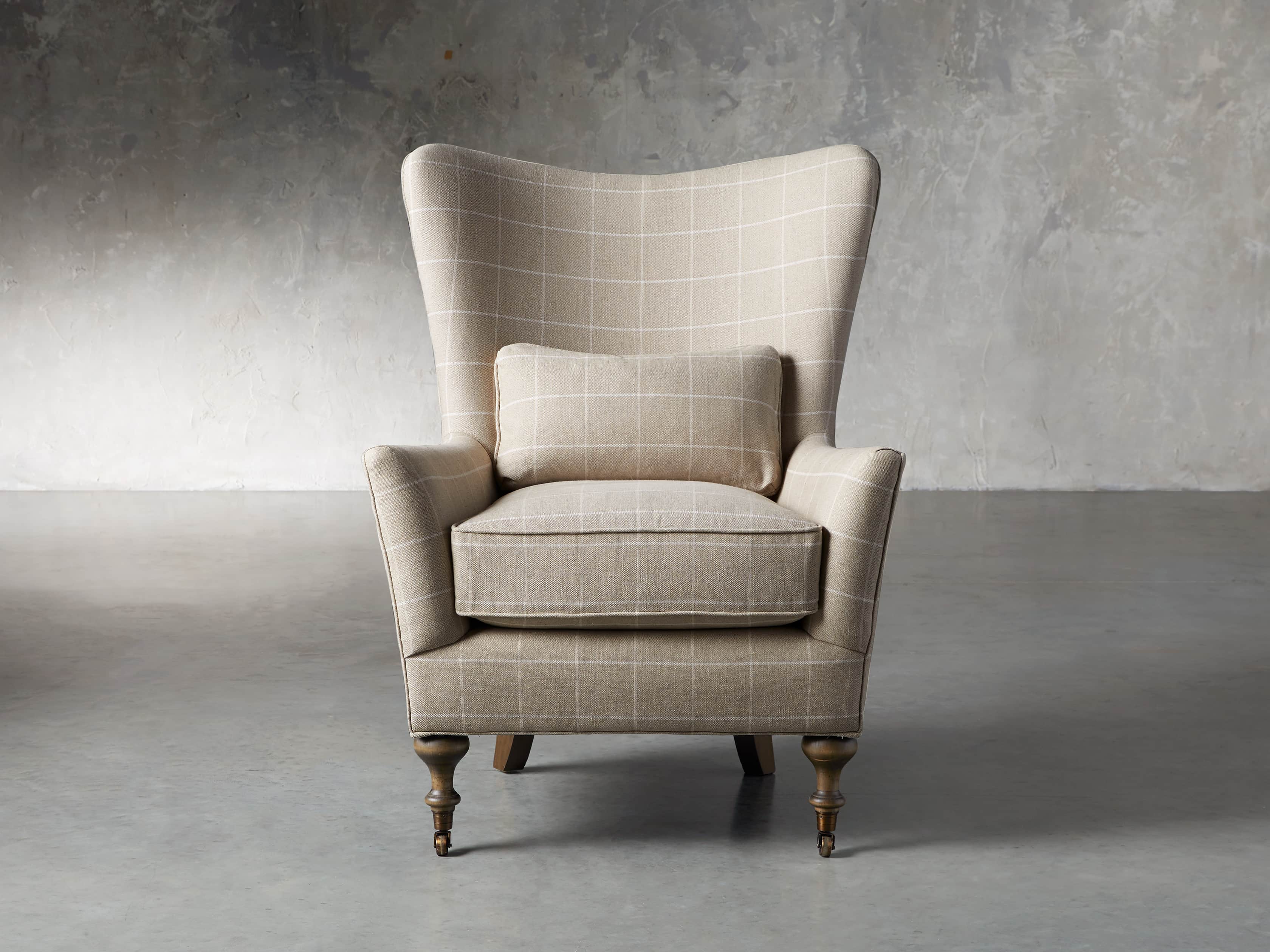 Rio Upholstered 35" Chair in Window Linen, slide 2 of 11