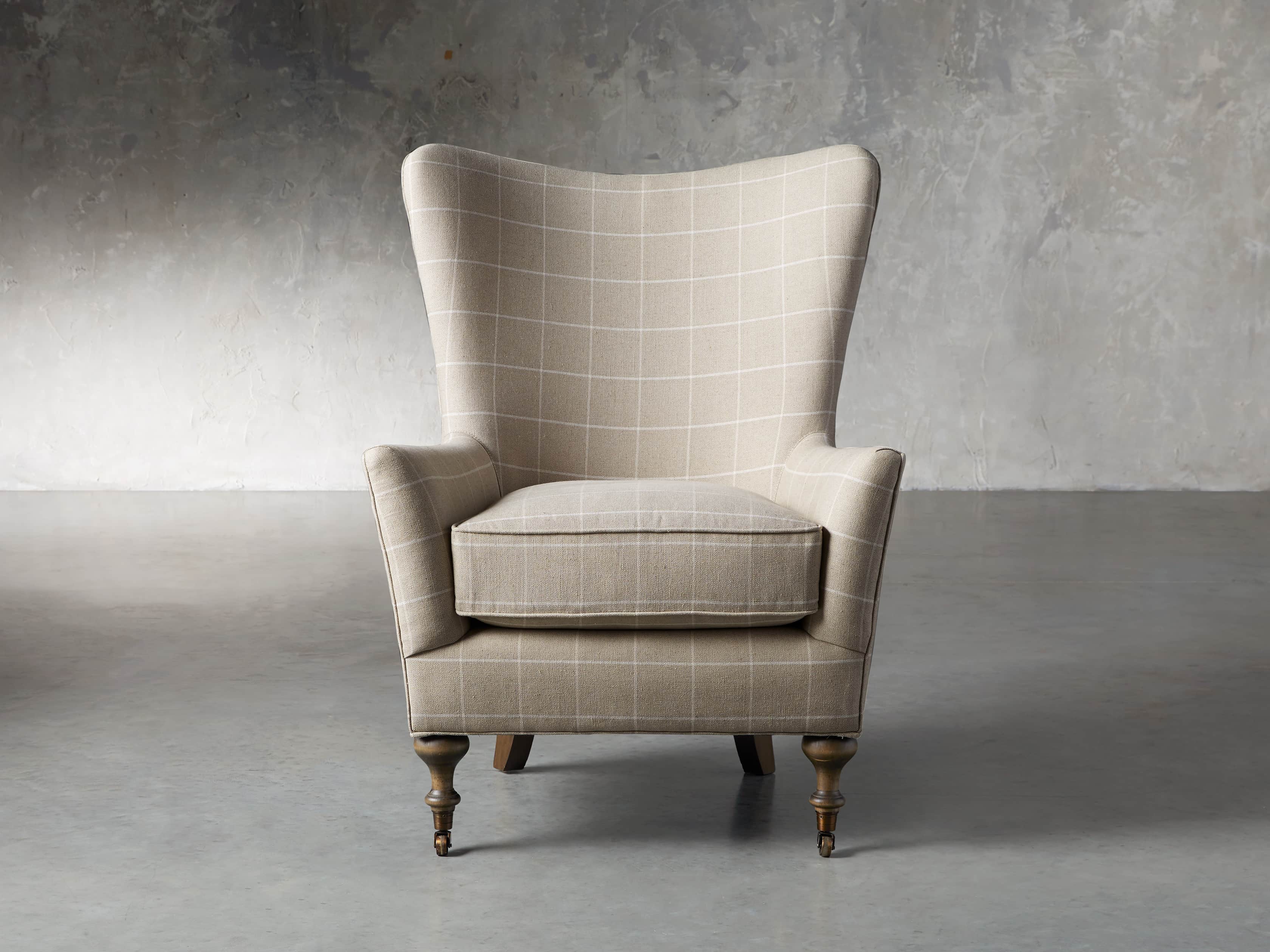 Rio Upholstered 35" Chair in Window Linen, slide 3 of 11