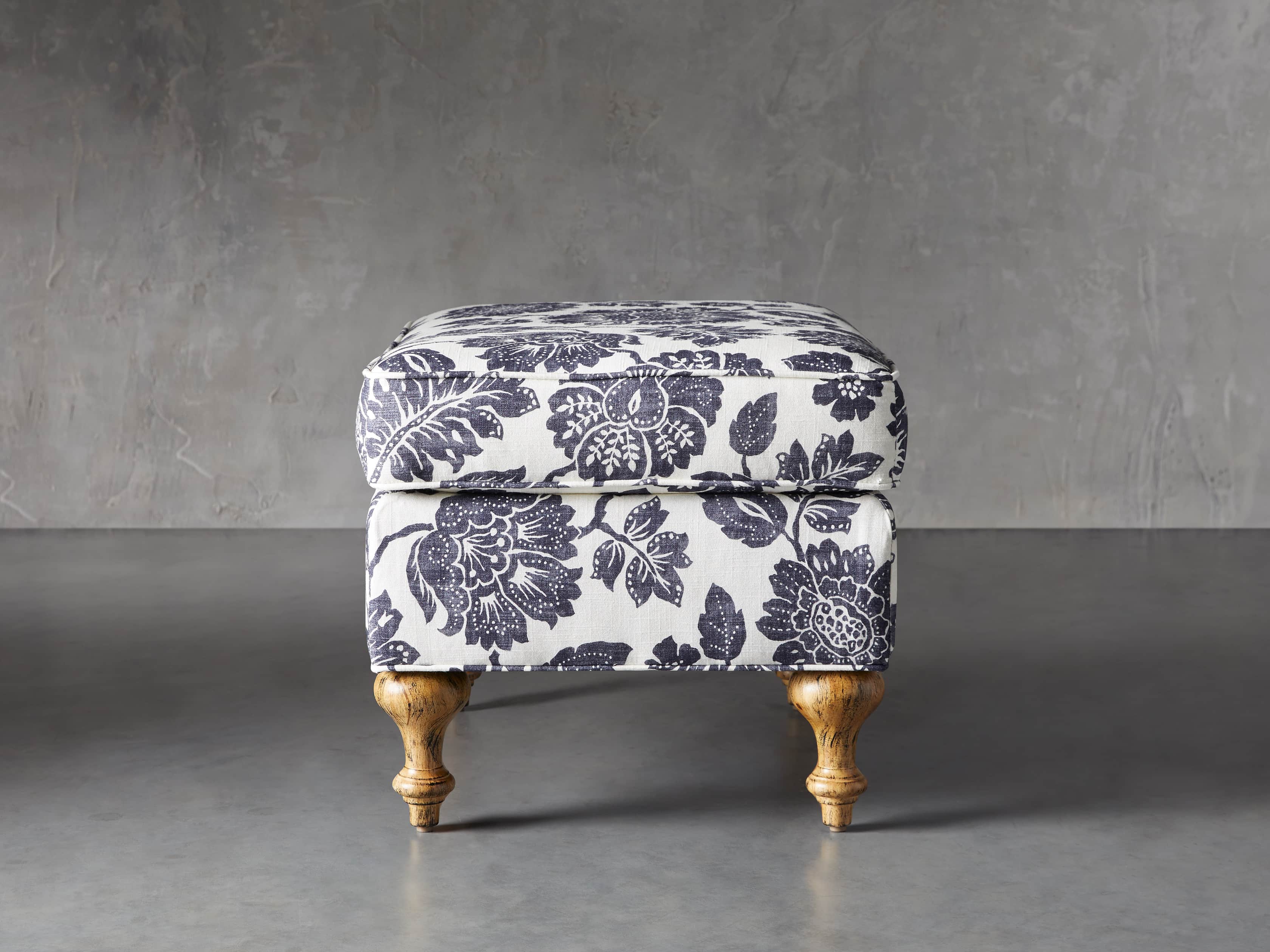Rio Upholstered 24" Ottoman in Raquel Slate, slide 3 of 8