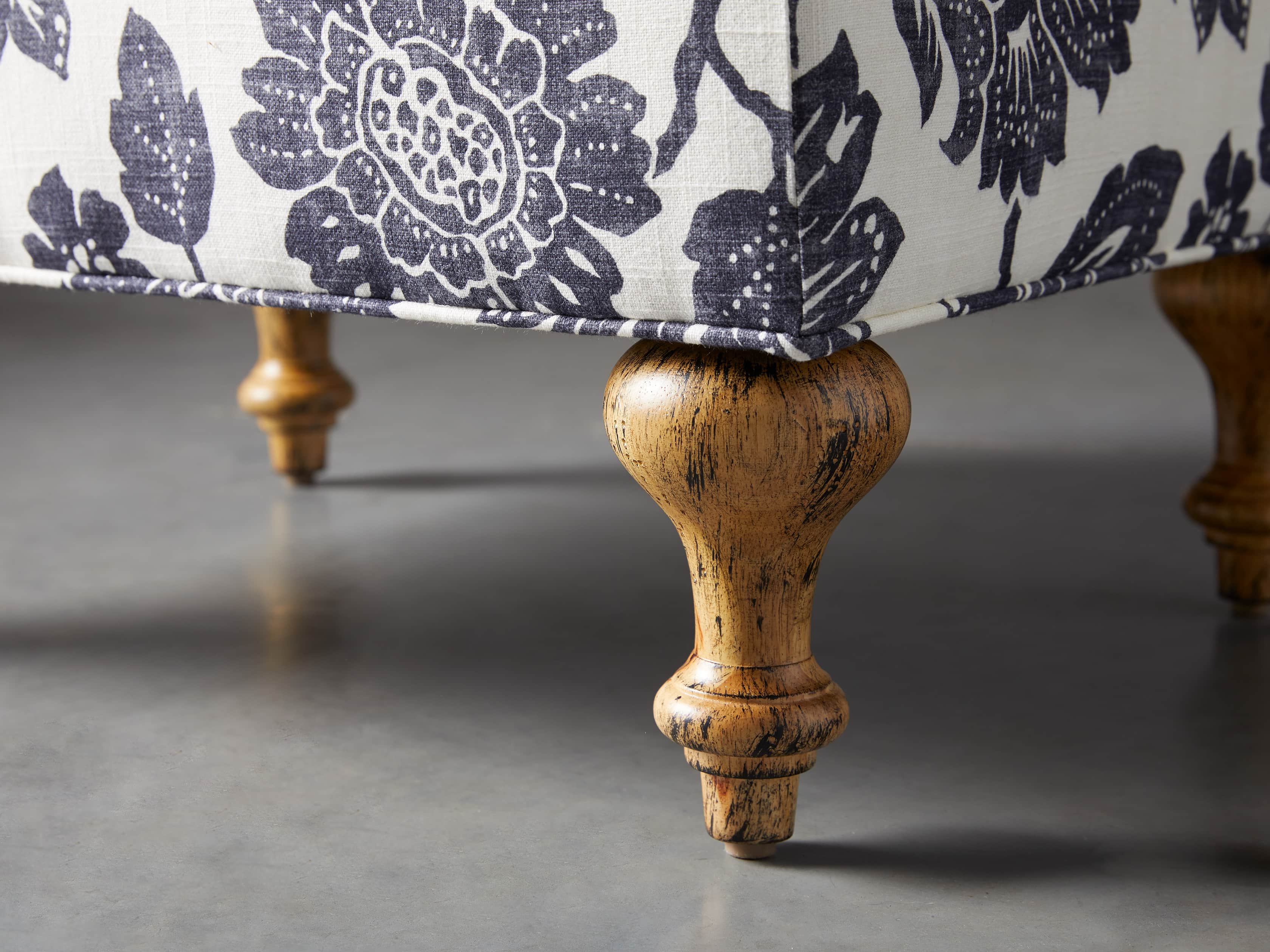 Rio Upholstered 24" Ottoman in Raquel Slate, slide 4 of 8