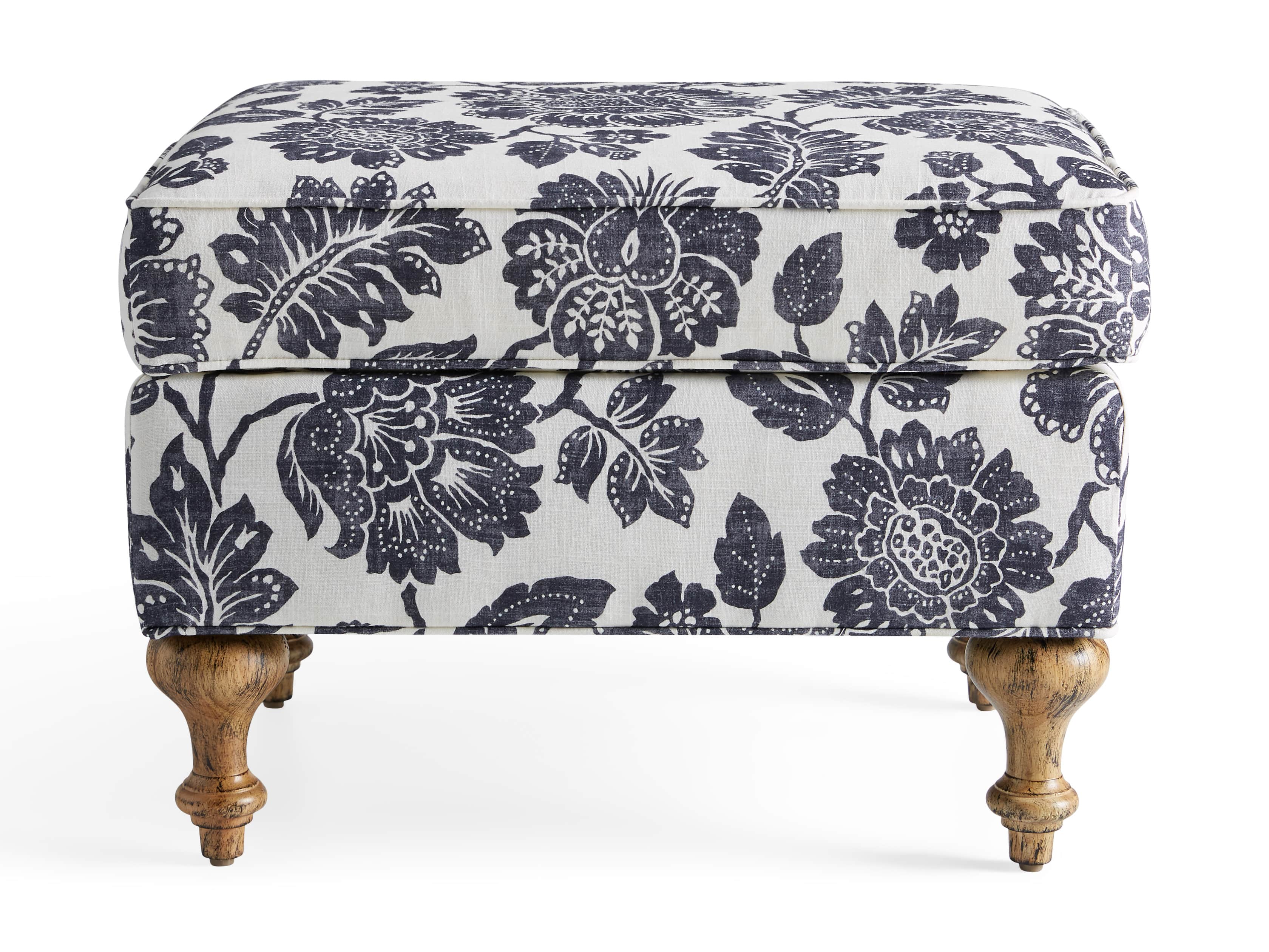 Rio Upholstered 24" Ottoman in Raquel Slate, slide 7 of 8