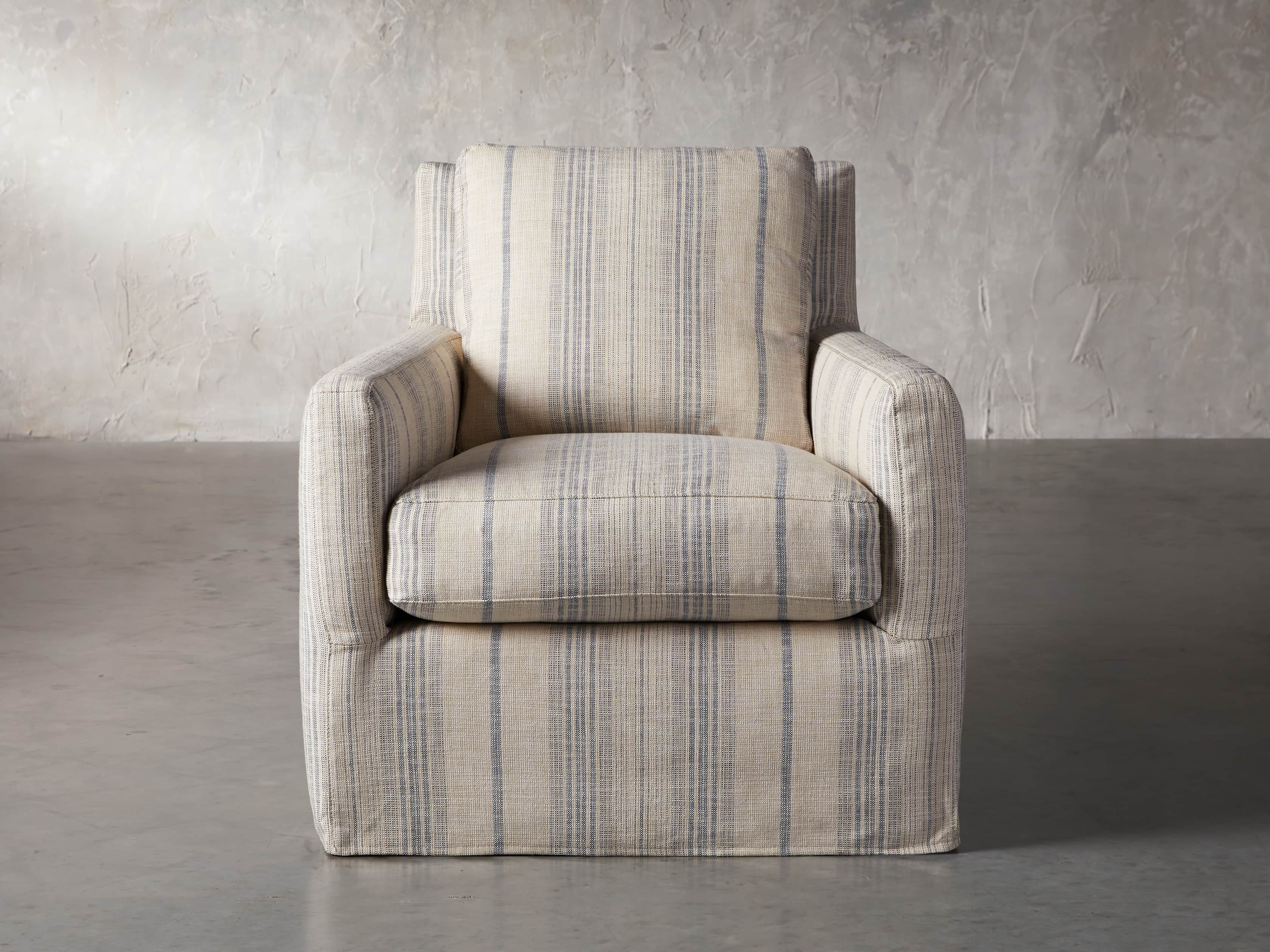 Kenley Slipcovered 33" Swivel Chair