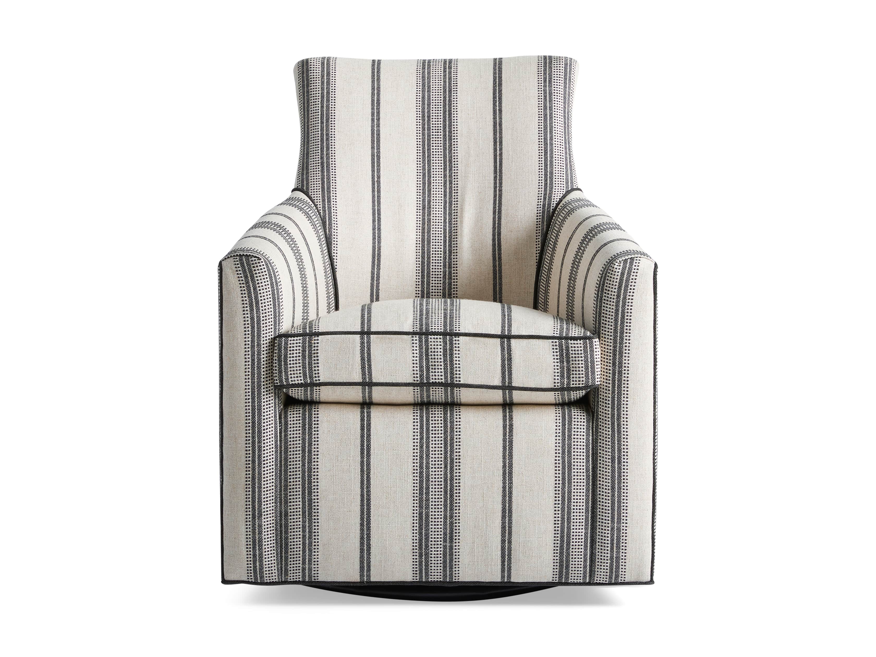 Juniper Upholstered 29" Swivel Chair in Sofie Chia with Cory Onyx Welt, slide 4 of 4