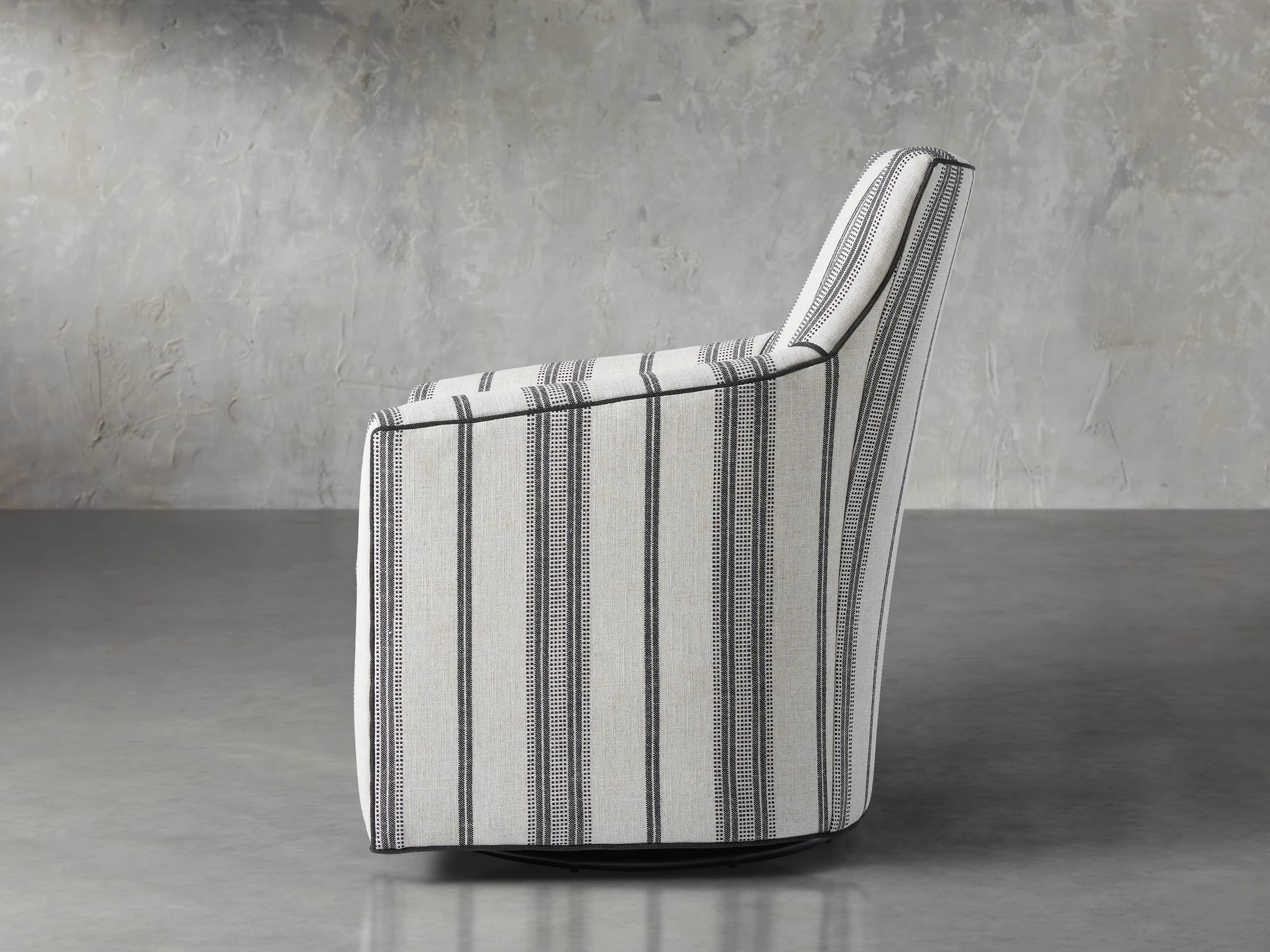 Juniper Upholstered 29" Swivel Chair in Sofie Chia with Cory Onyx Welt, slide 2 of 4