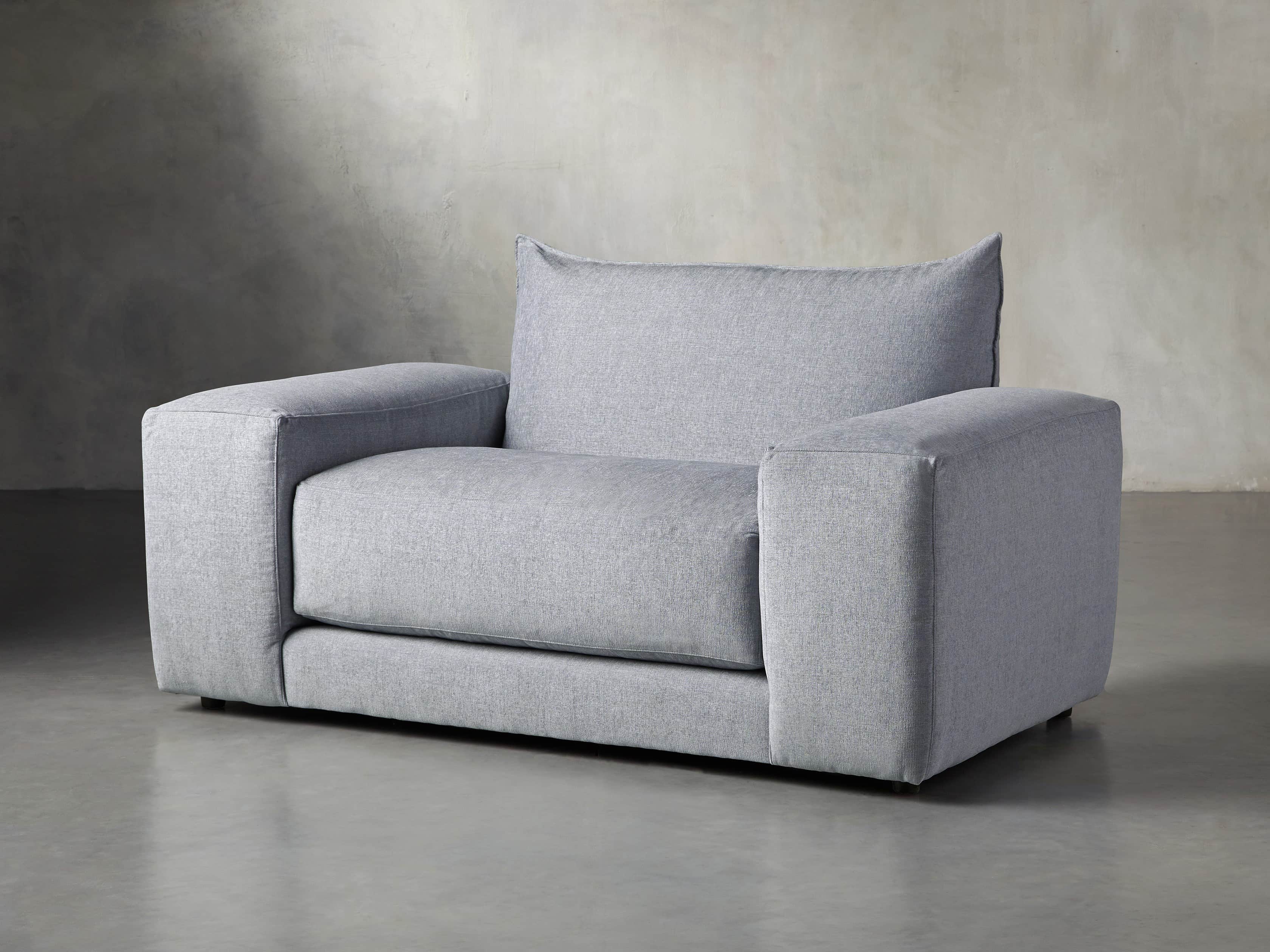 Wyndham Upholstered 66" Chair in Stanton Frost, slide 2 of 8
