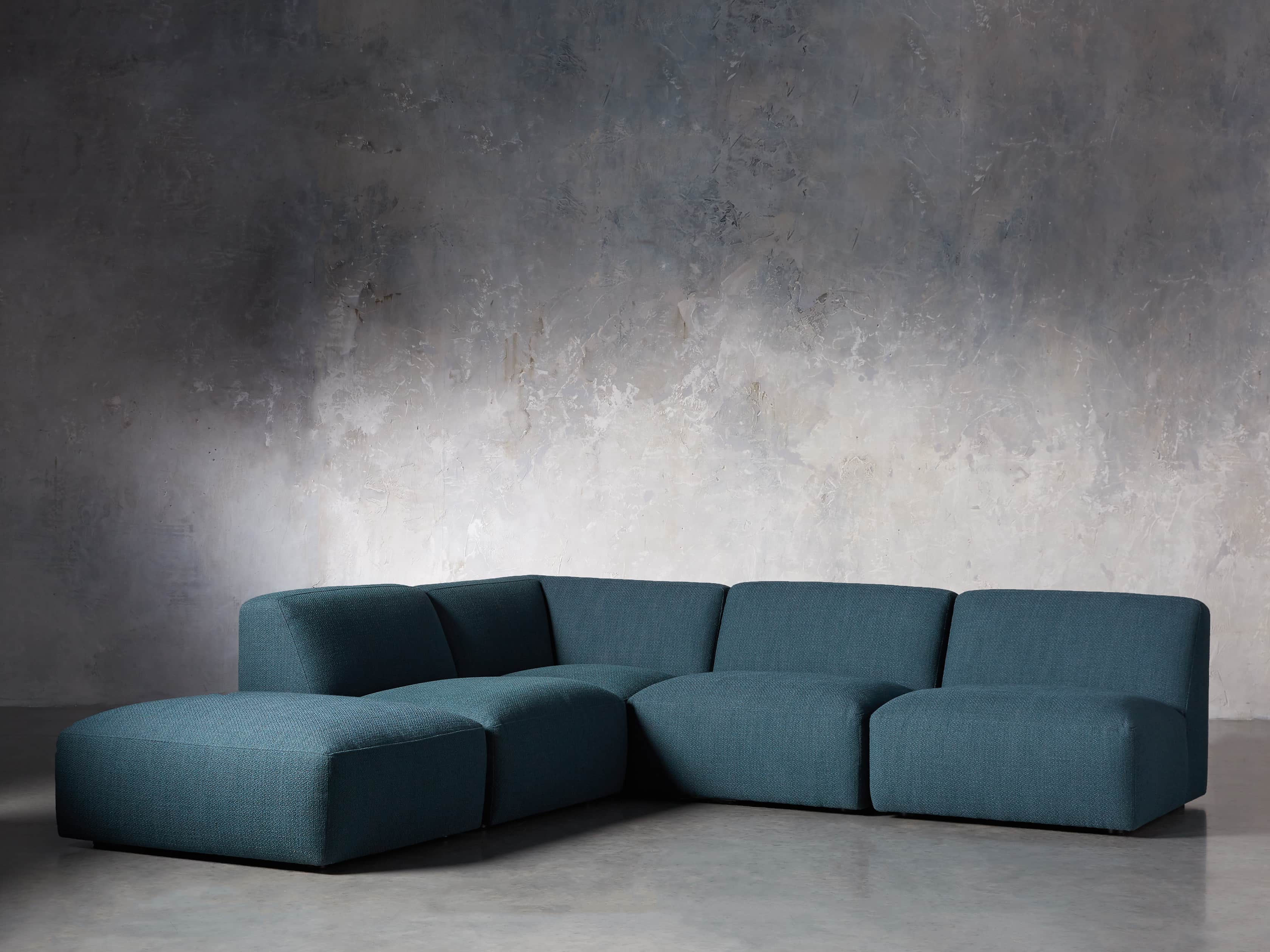 Cooper Upholstered Five Piece Sectional in Moto Juniper