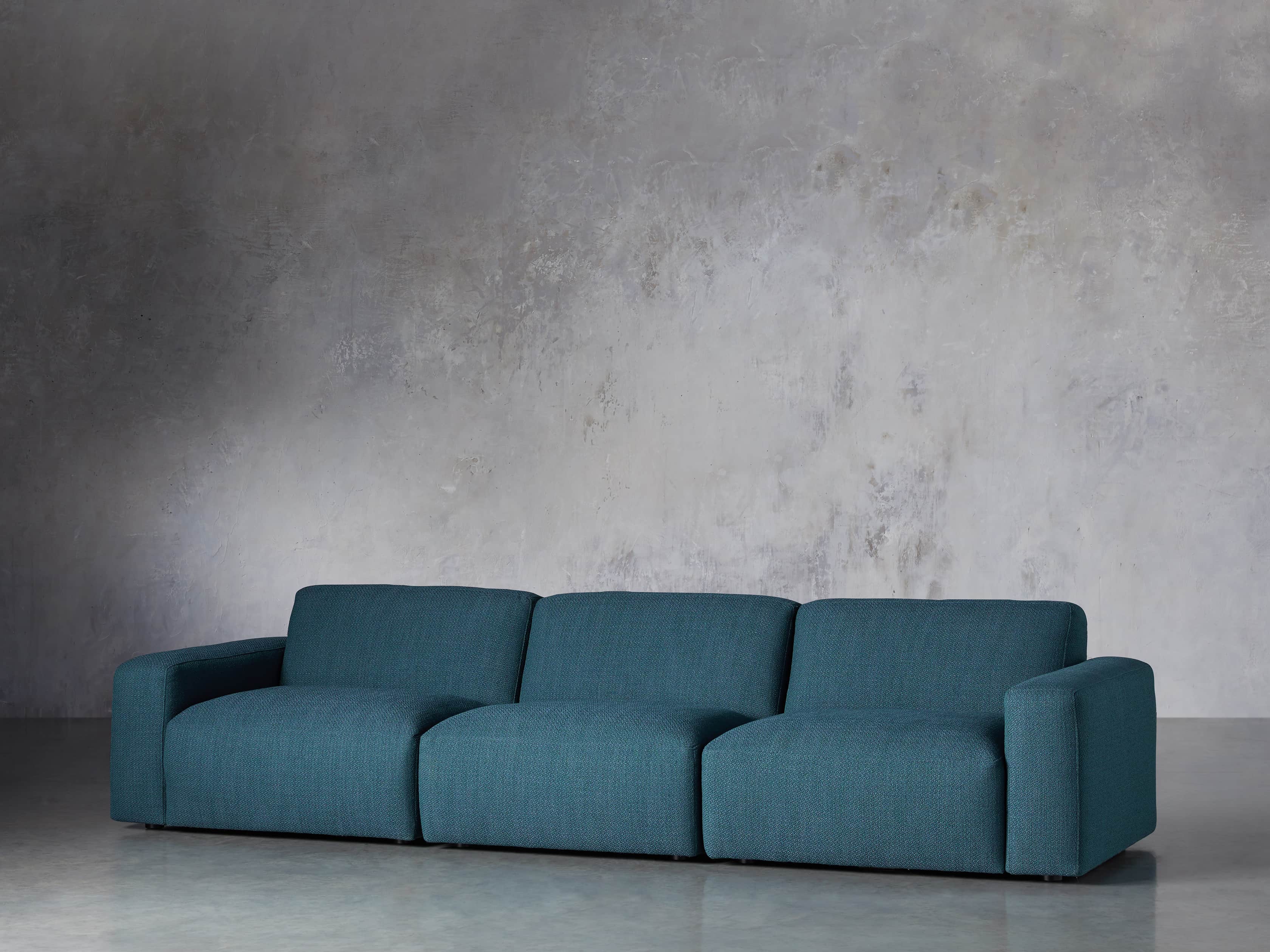 Cooper Upholstered Three Piece Modular Sofa in Moto Juniper