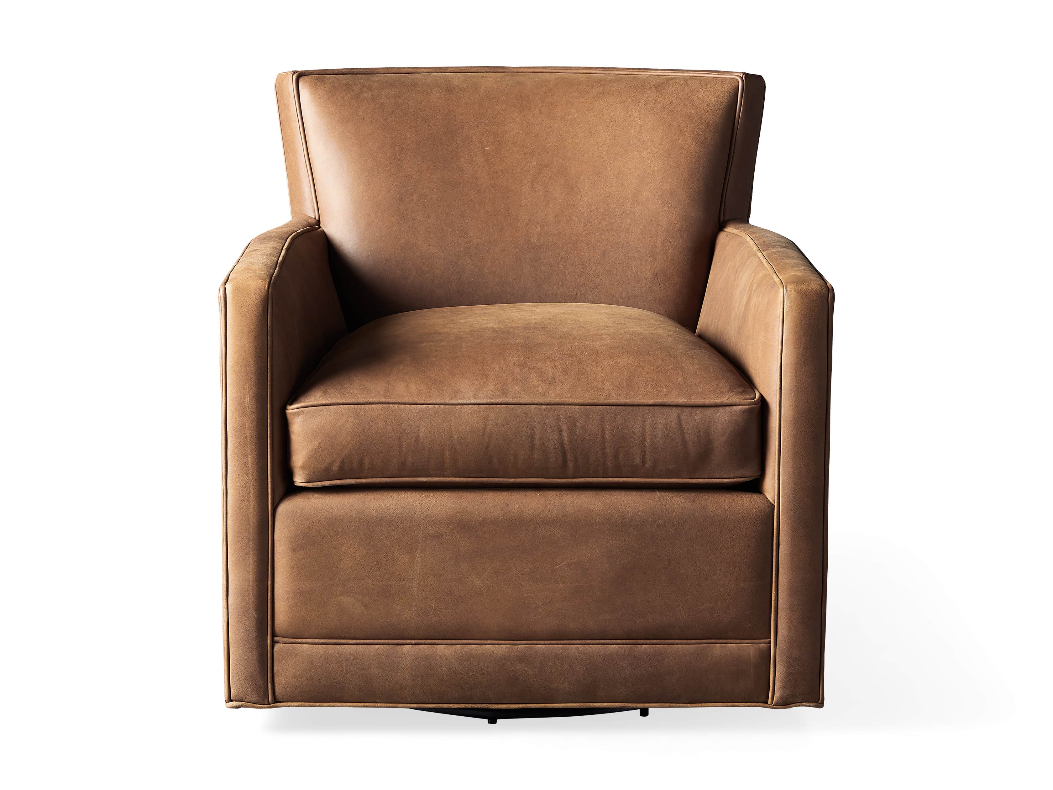 Leather best sale swivel glider