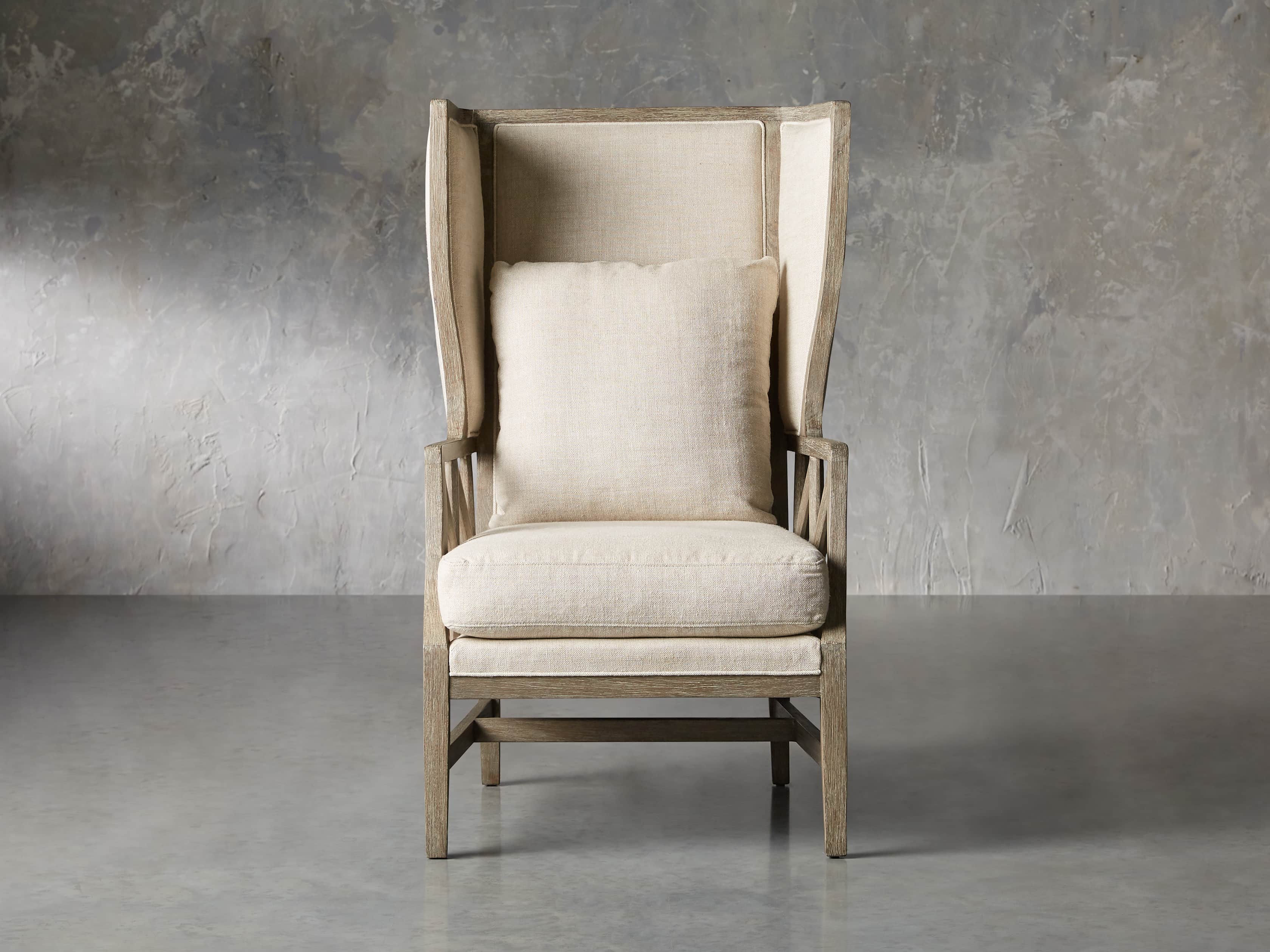 Floria Upholstered 28" Wing Chair in Flemish Grey