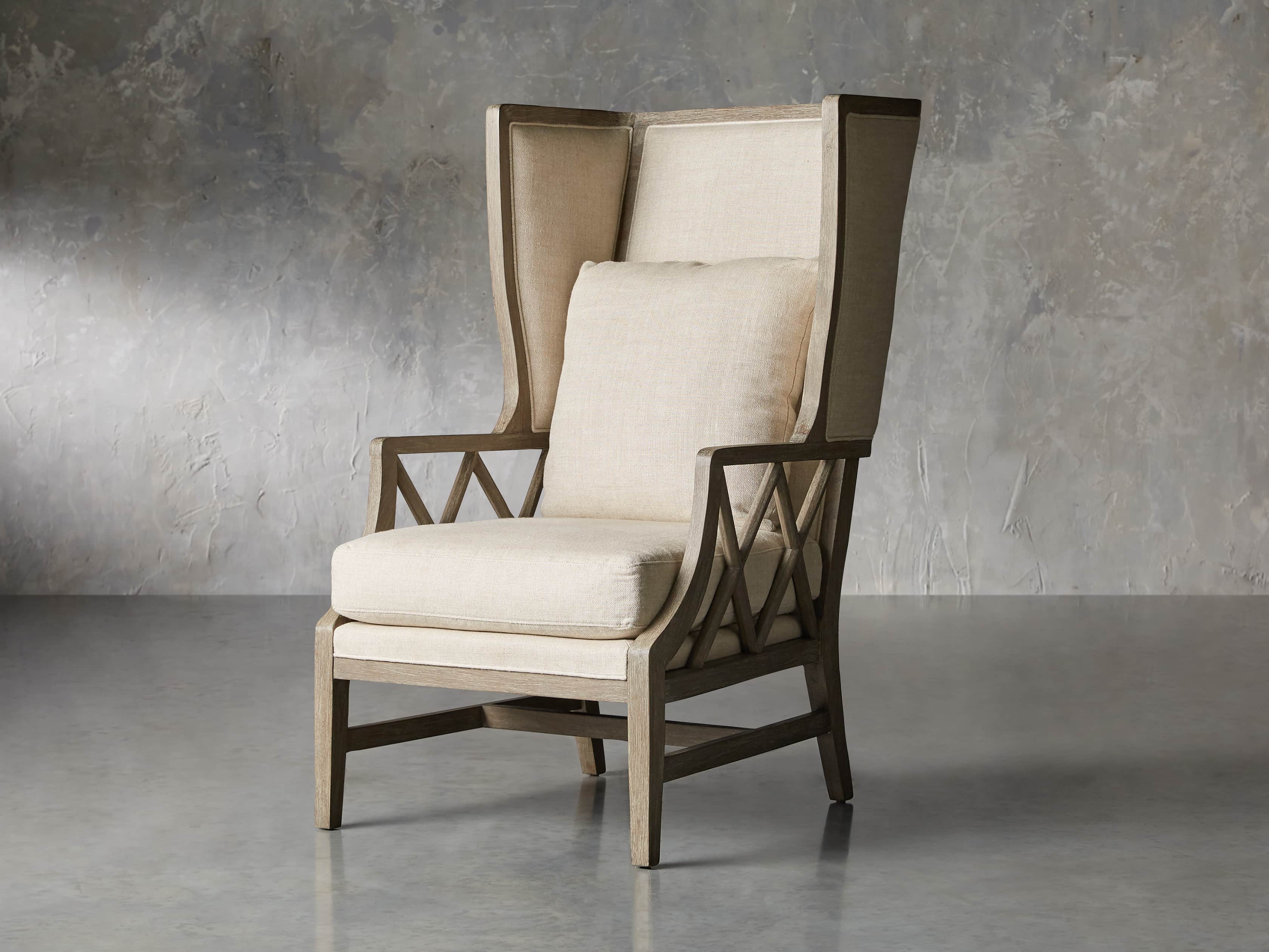 Floria Upholstered 28" Wing Chair in Flemish Grey