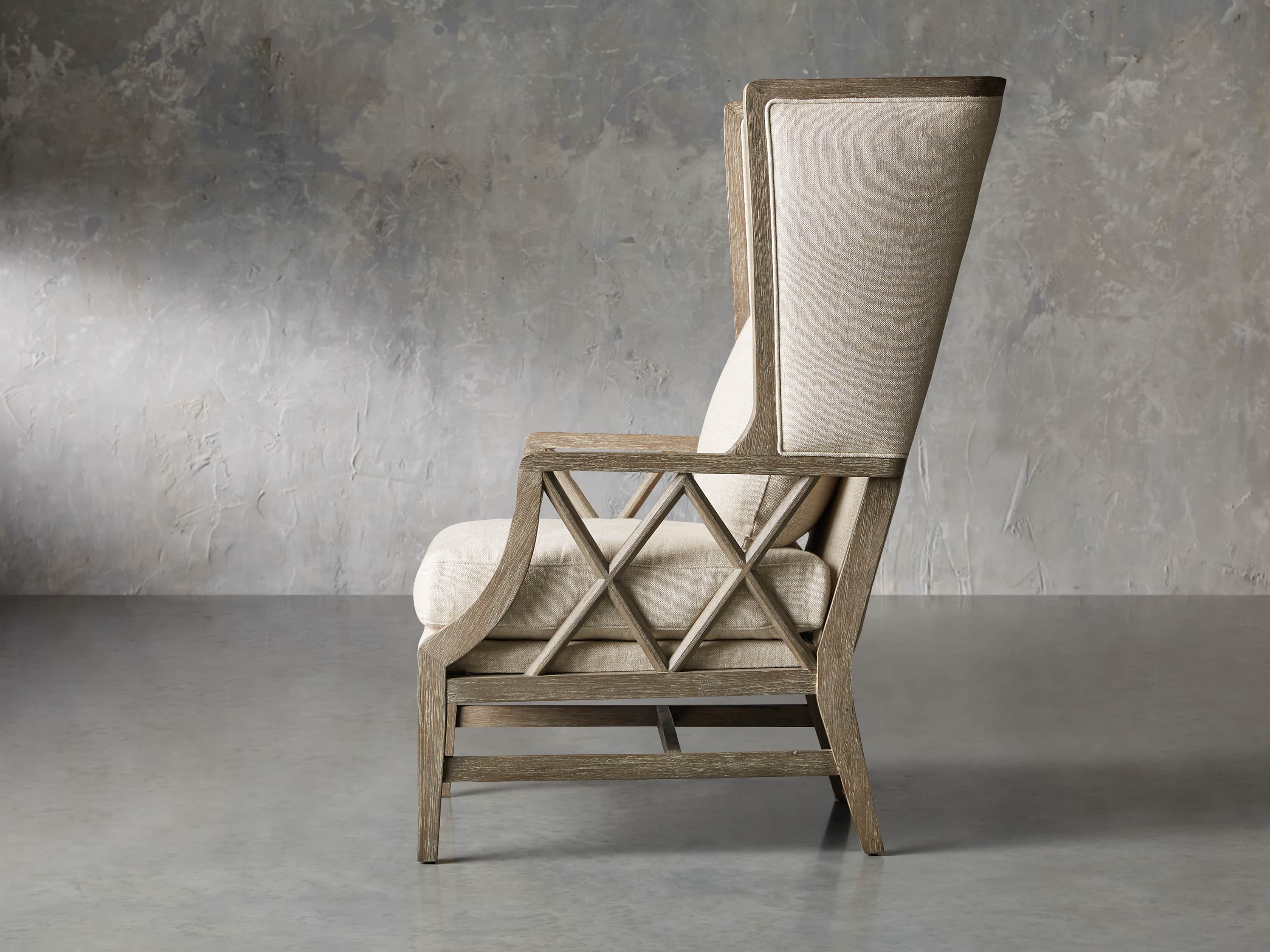 Floria Upholstered 28" Wing Chair in Flemish Grey