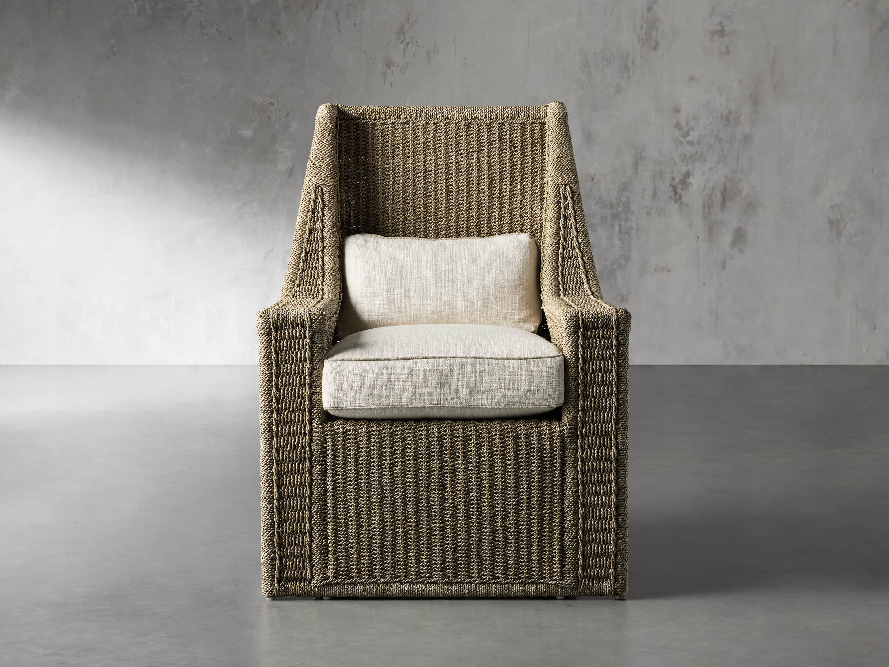 Talia Upholstered 33" Woven Chair in Tumble Ivory