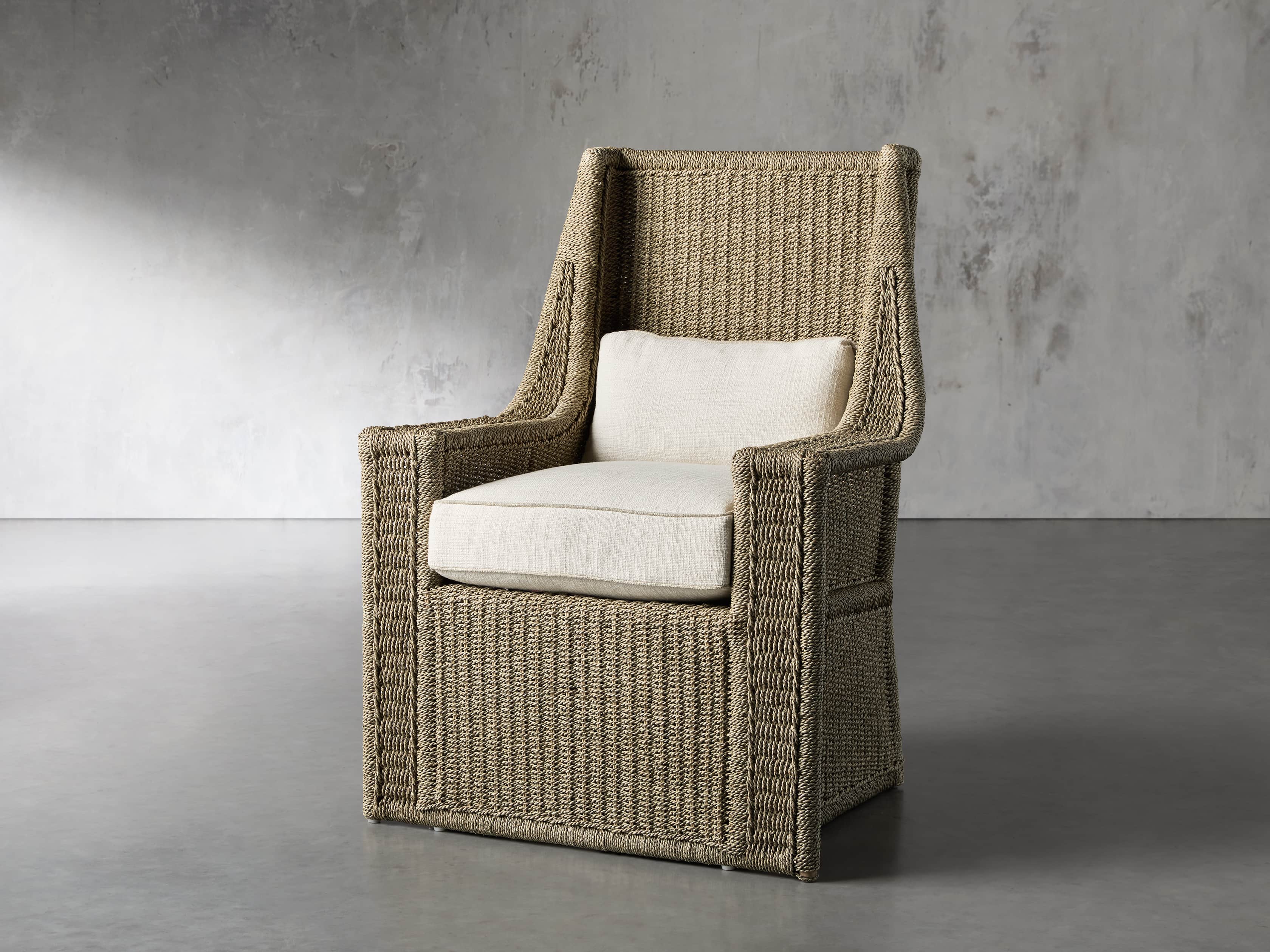 Talia Upholstered 33" Woven Chair in Tumble Ivory