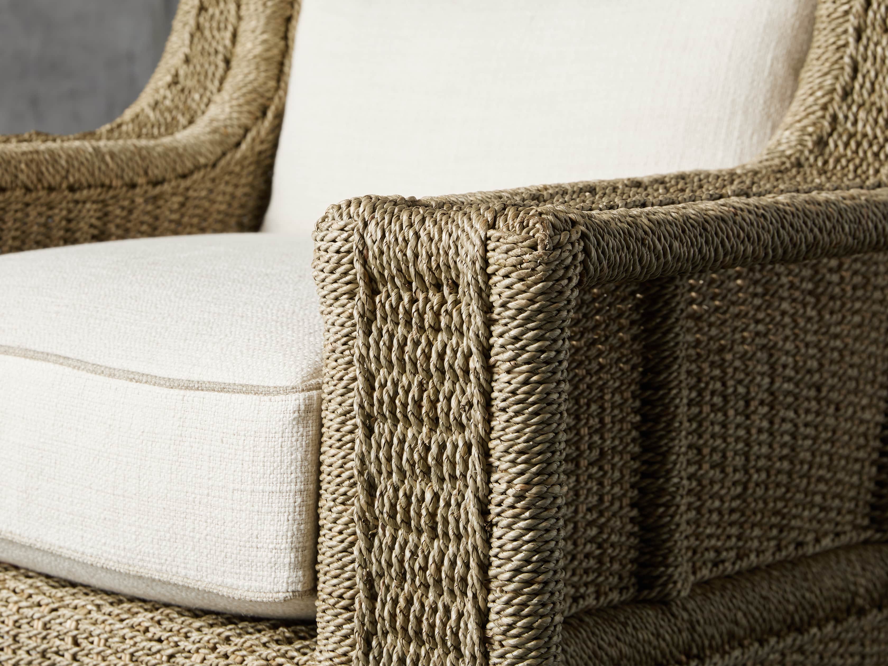 Talia Upholstered 33" Woven Chair in Tumble Ivory