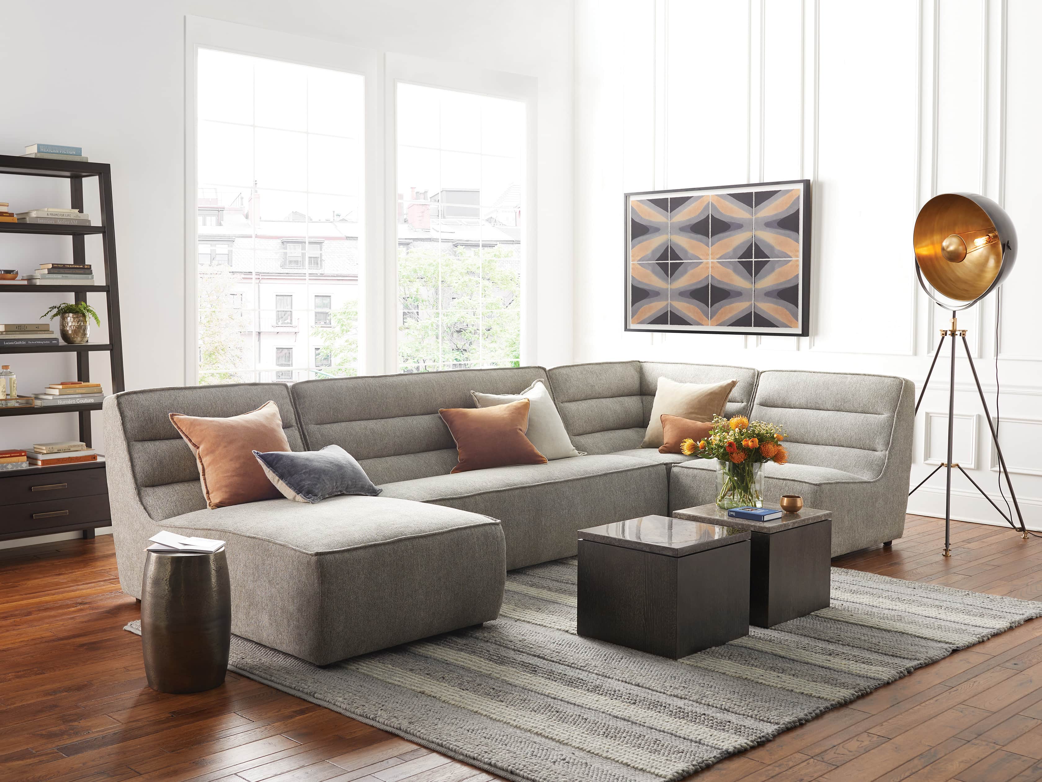 Archer Upholstered 149" Four Piece Sectional, slide 1 of 8