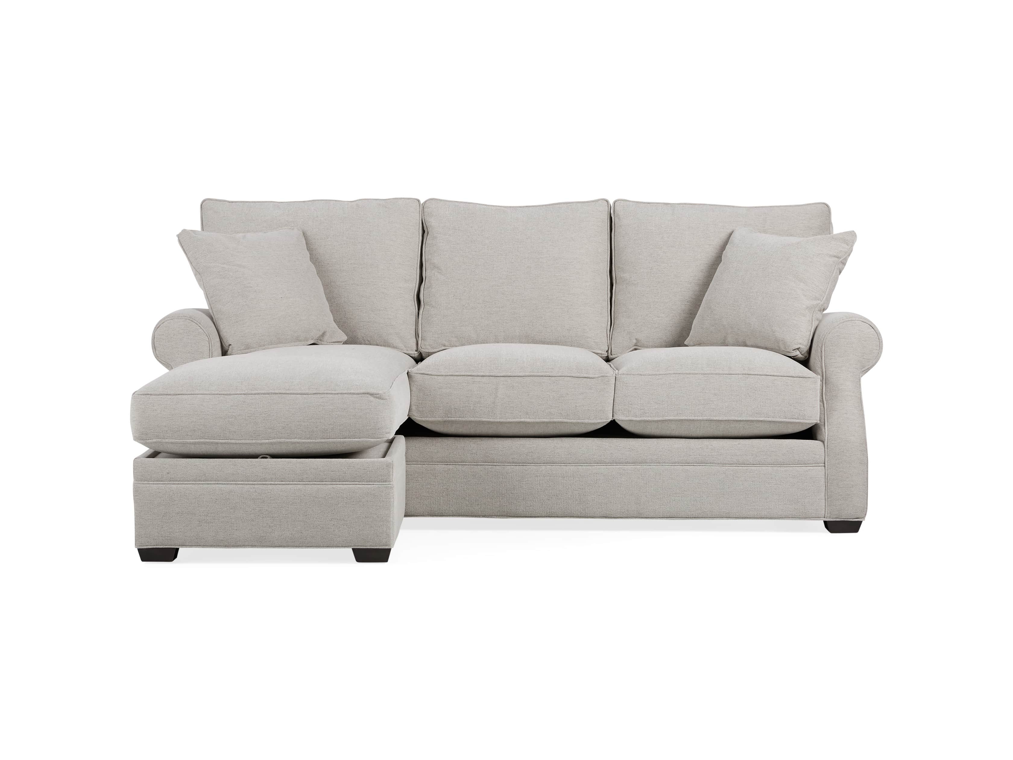Landsbury Upholstered 89" Queen Std Sleeper Sofa (3/3) With Chaise) in Merritt Dove