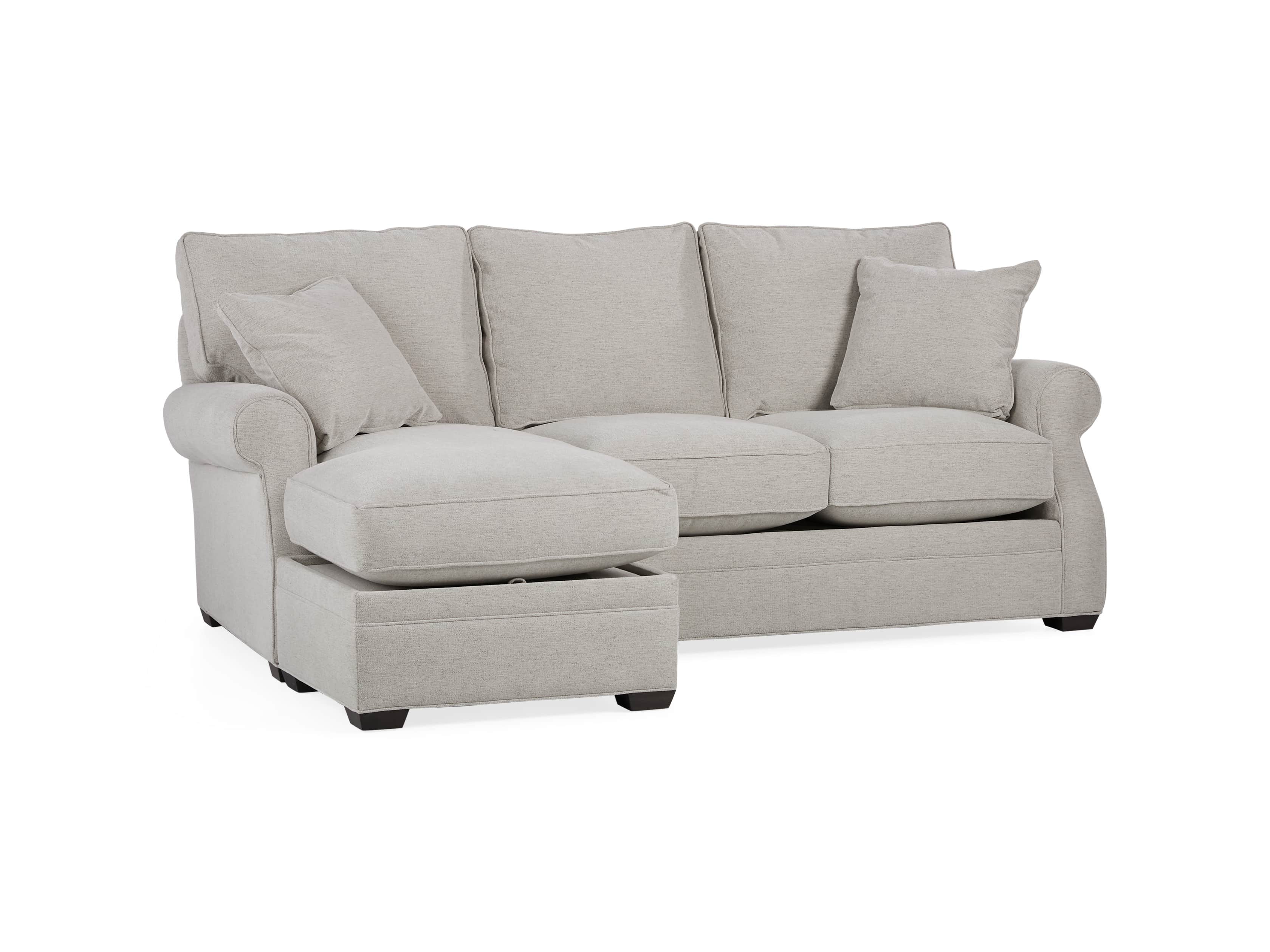 Landsbury Upholstered 89" Queen Std Sleeper Sofa (3/3) With Chaise) in Merritt Dove