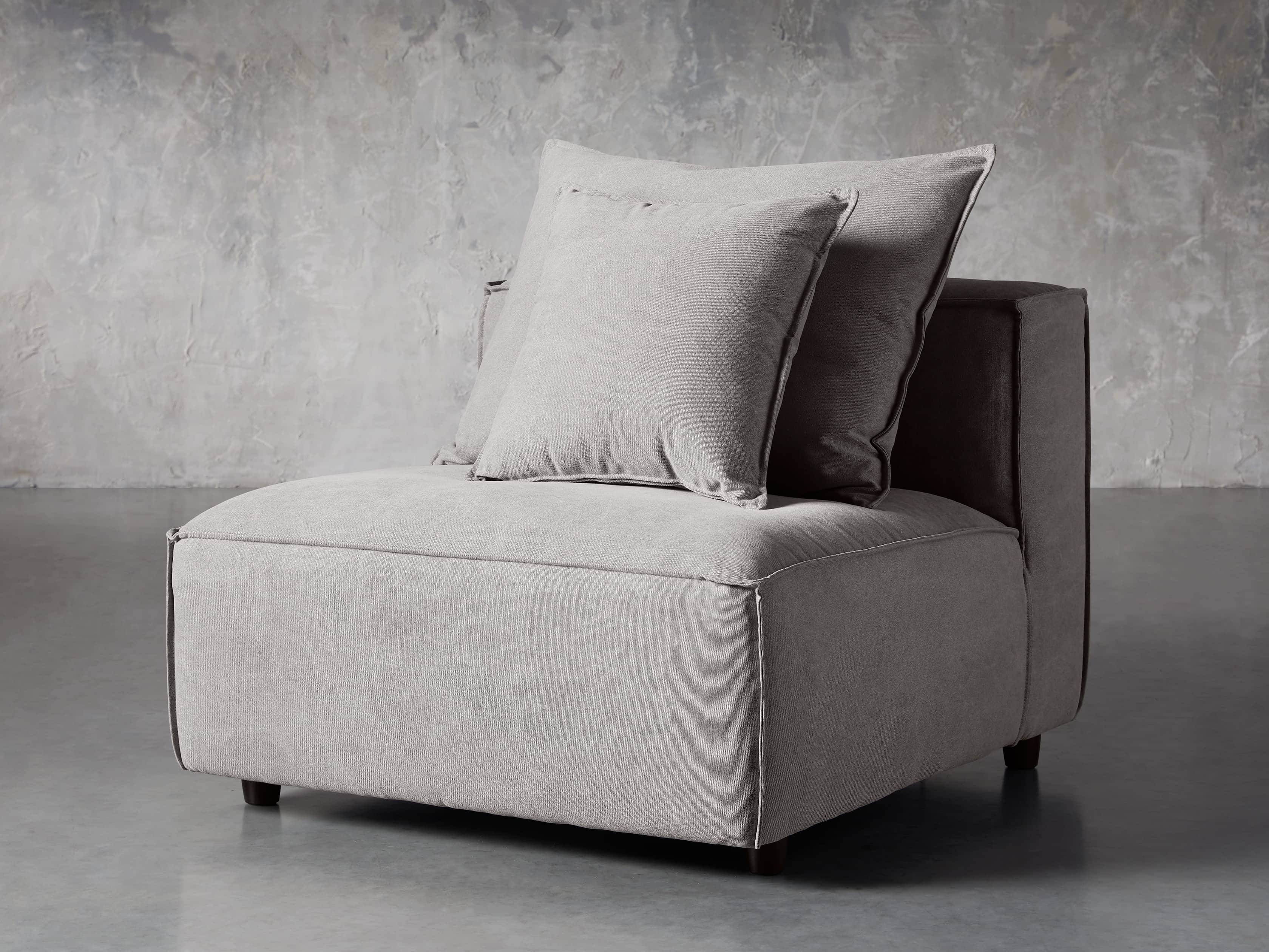 Coburn Upholstered 38" Armless Chair in Capricorn Grey, slide 2 of 7
