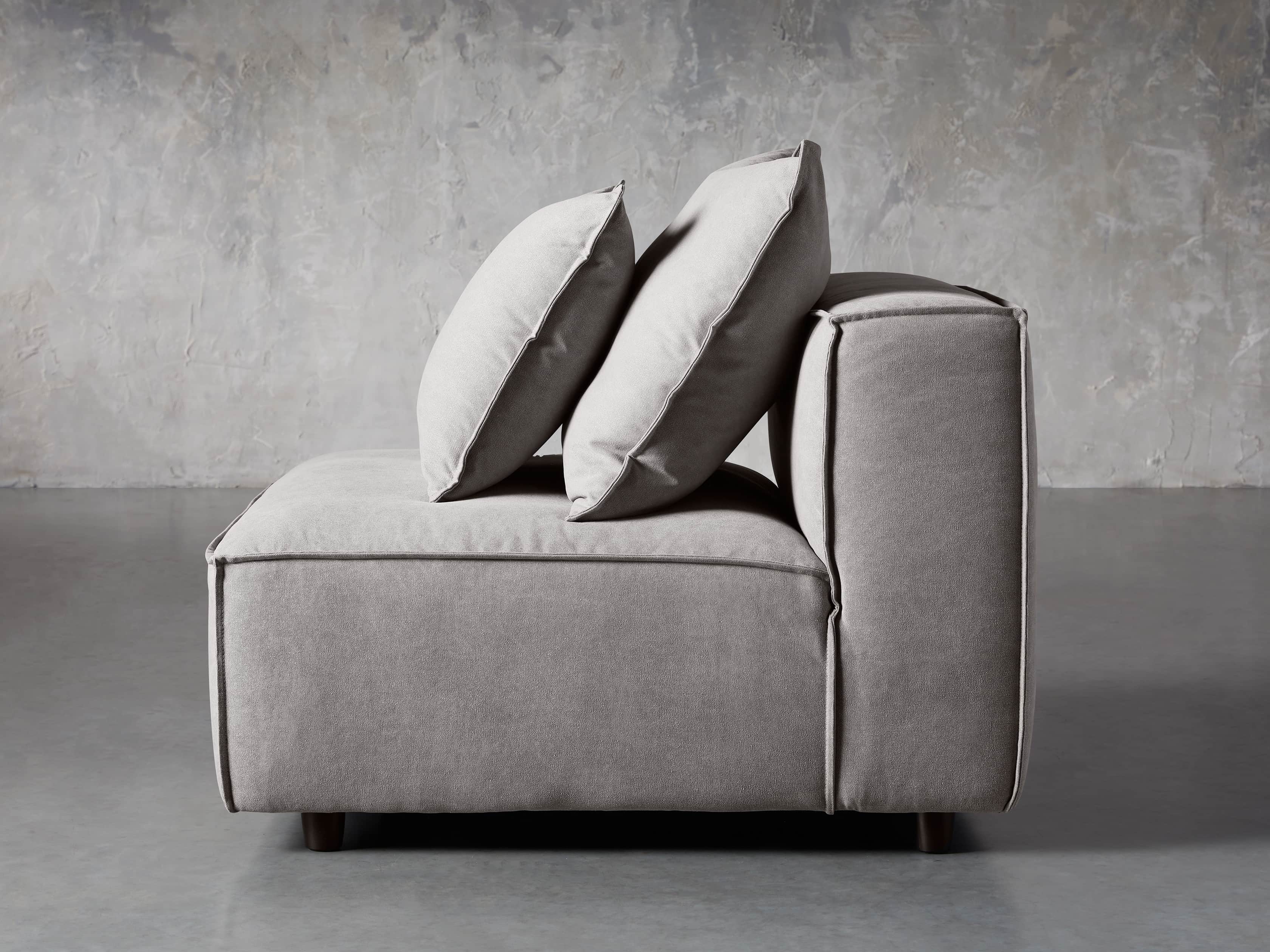 Coburn Upholstered 38" Armless Chair in Capricorn Grey, slide 3 of 7