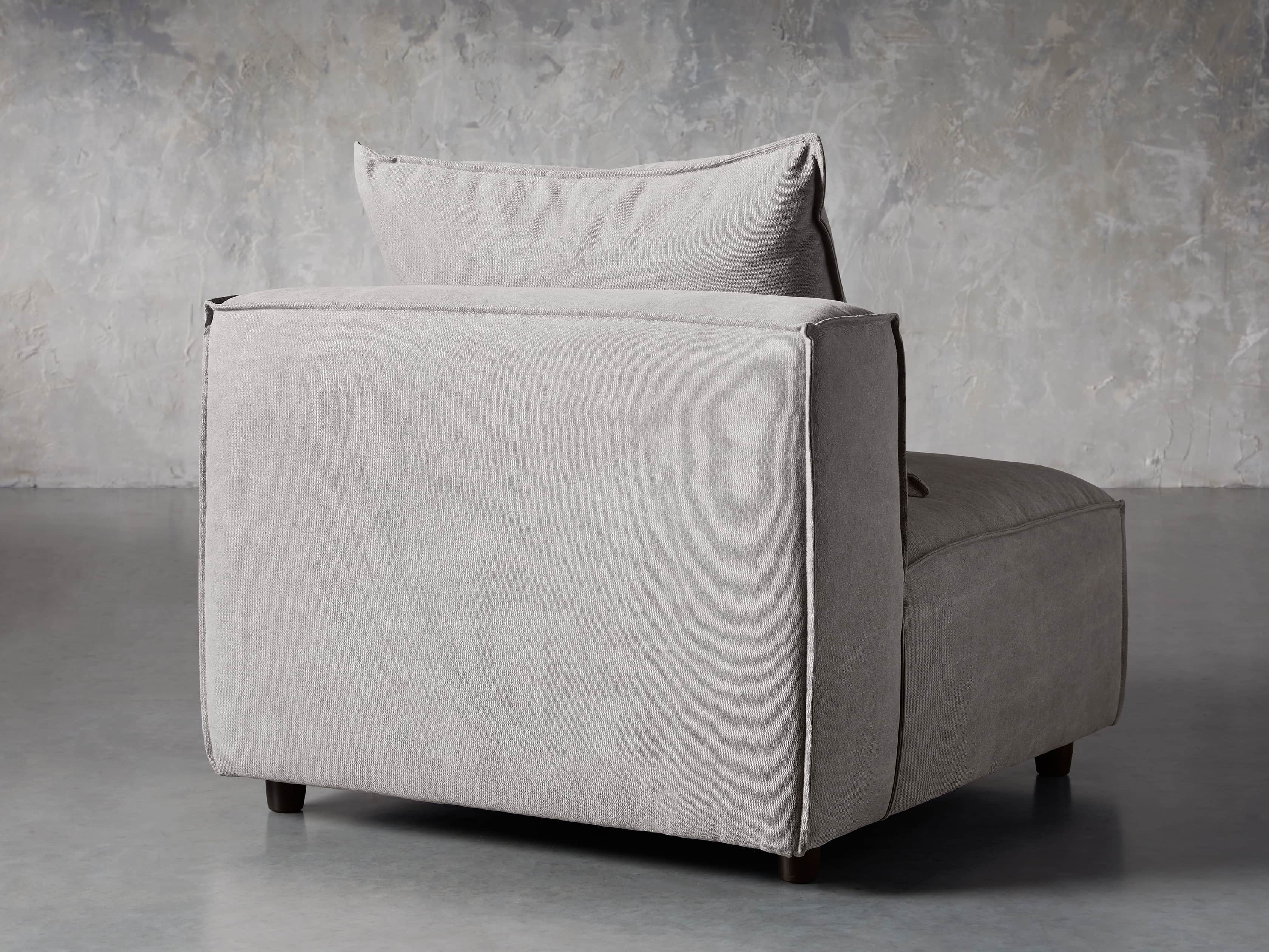 Coburn Upholstered 38" Armless Chair in Capricorn Grey, slide 4 of 7