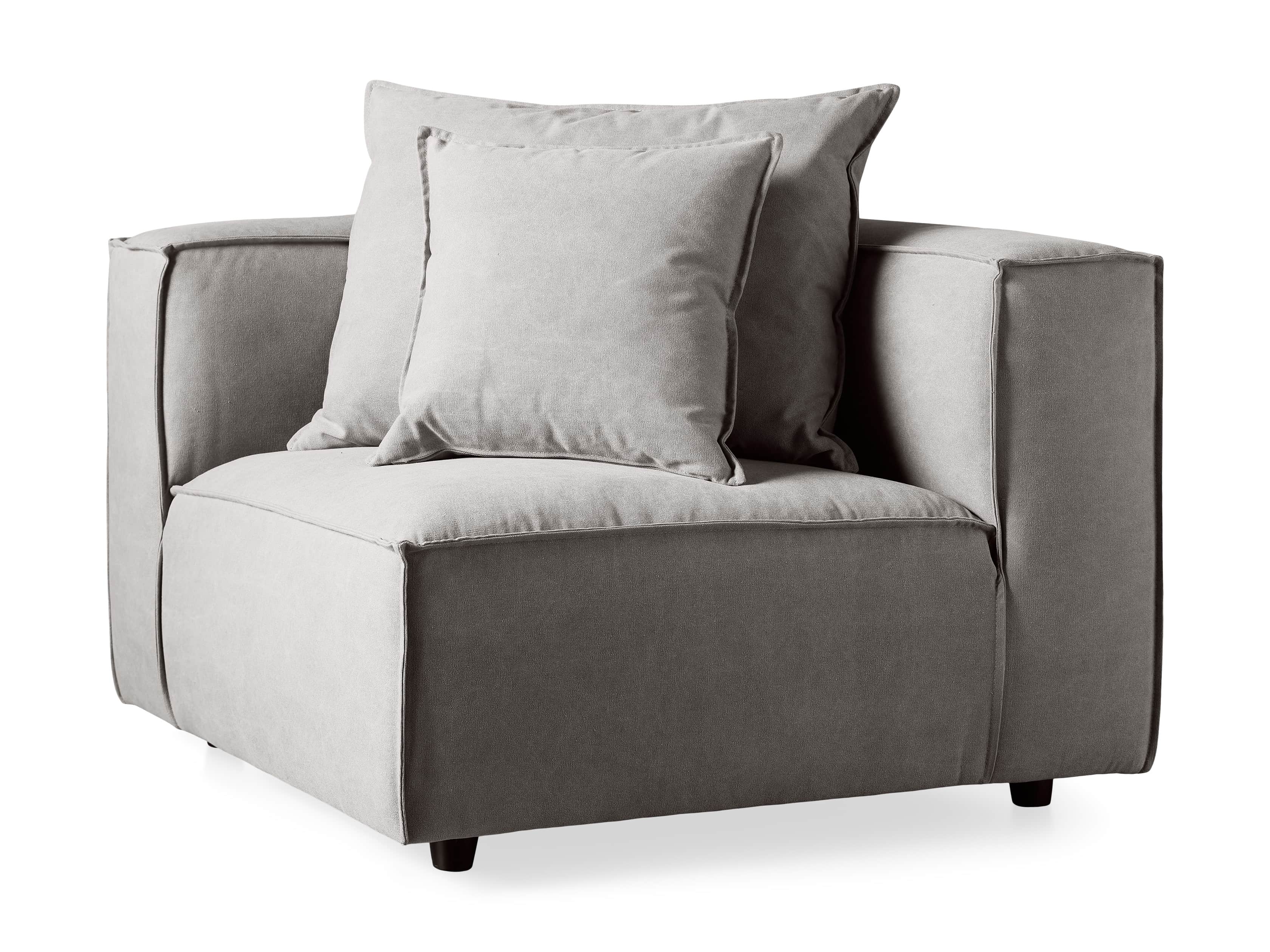 Coburn Upholstered 43" Corner Chair in Capricorn Grey, slide 5 of 7