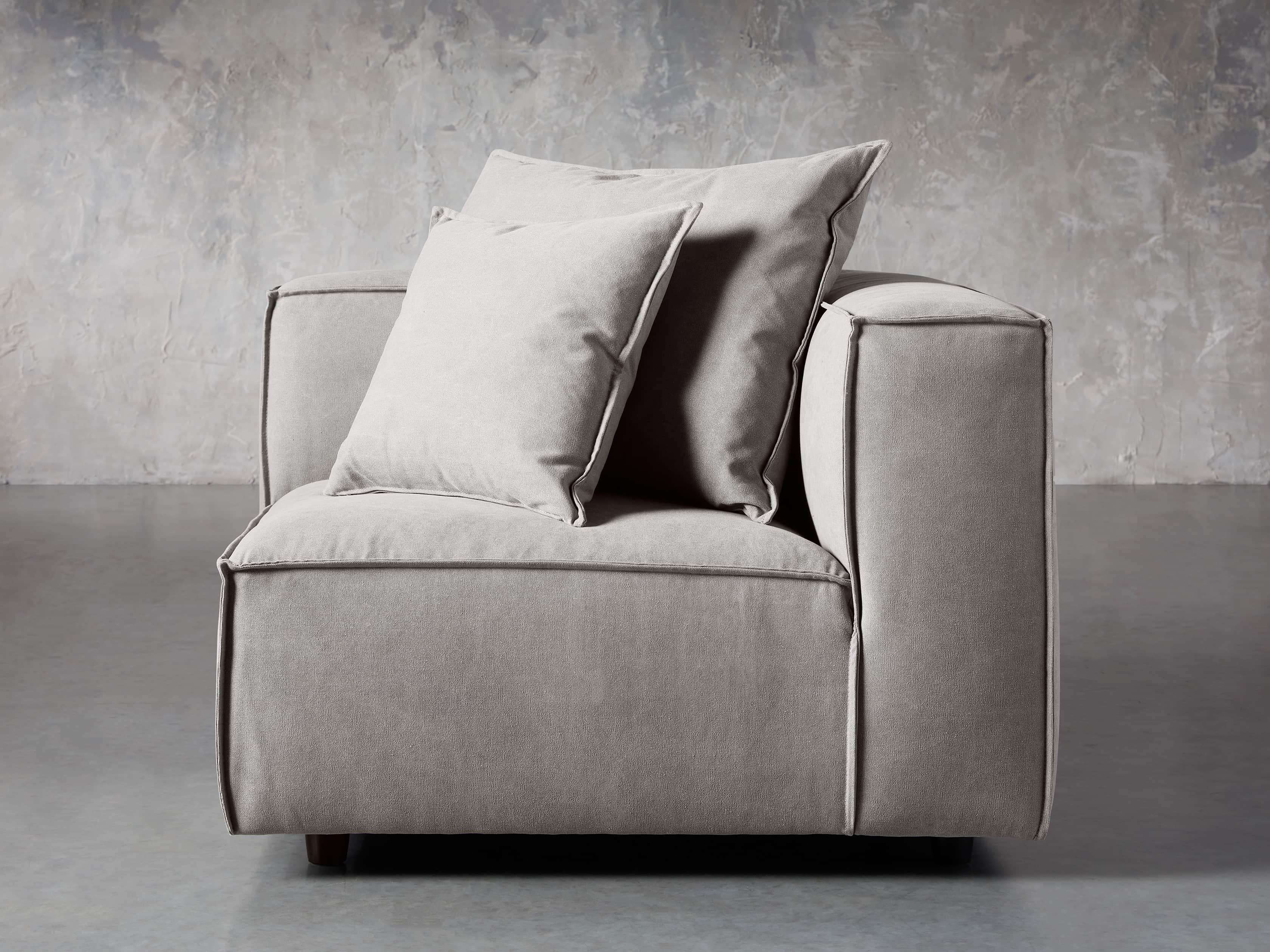 Coburn Upholstered 43" Corner Chair in Capricorn Grey, slide 2 of 6
