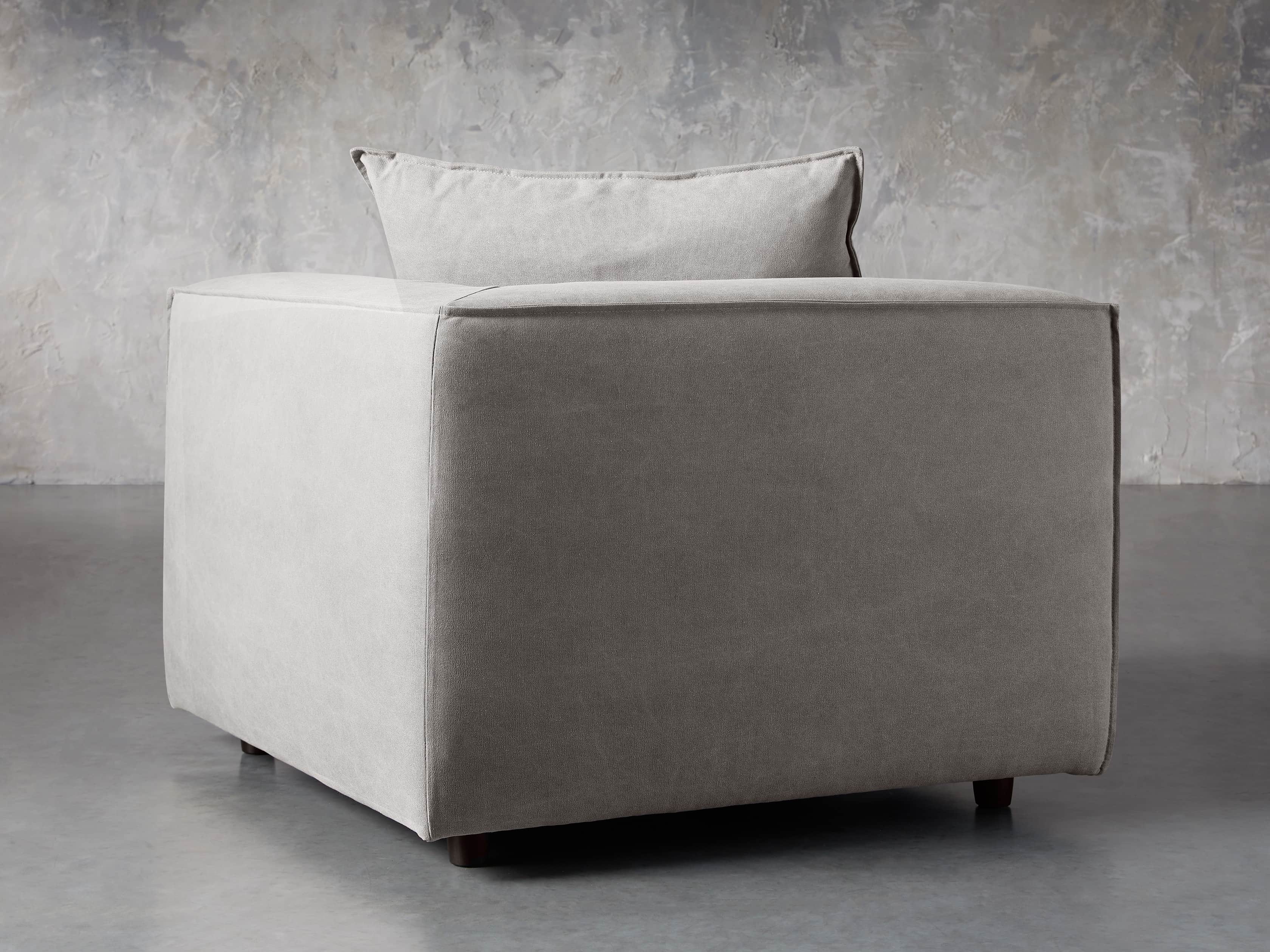 Coburn Upholstered 43" Corner Chair in Capricorn Grey, slide 3 of 6