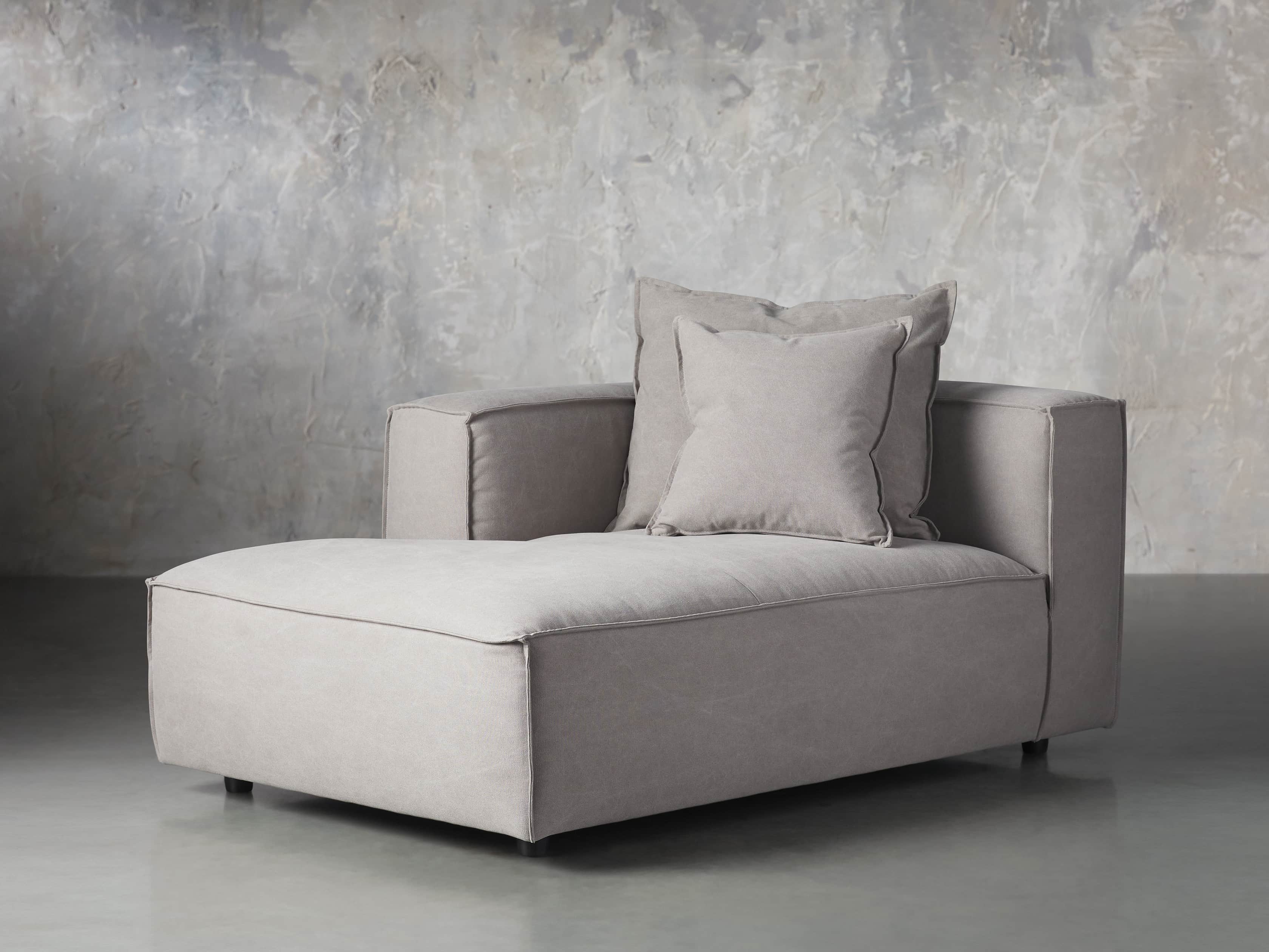 Coburn Upholstered 43" Left Arm Chaise in Capricorn Grey, slide 1 of 7