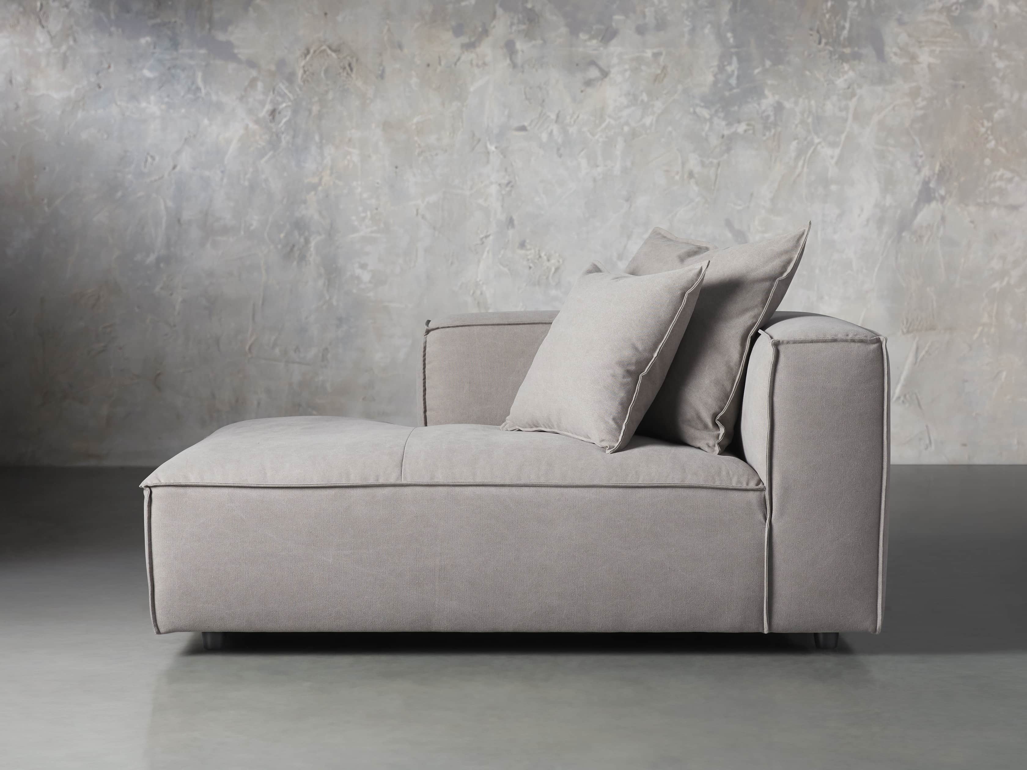 Coburn Upholstered 43" Left Arm Chaise in Capricorn Grey, slide 2 of 7